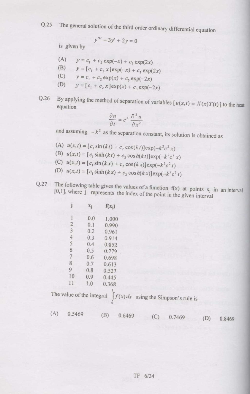 GATE 2007 Textile Engineering and Fibre Science (TF) Question Paper with Answer Key - Page 6
