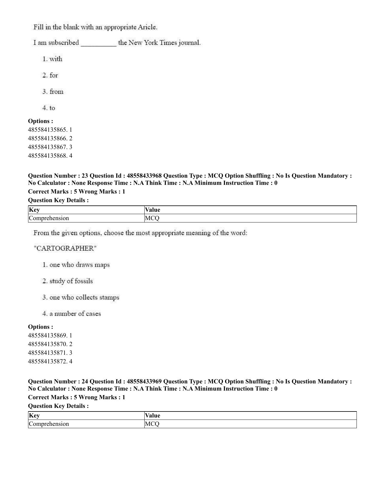 CUET 2023 English Odia Shift 1 Question Paper - 18 June 2023 - Page 20