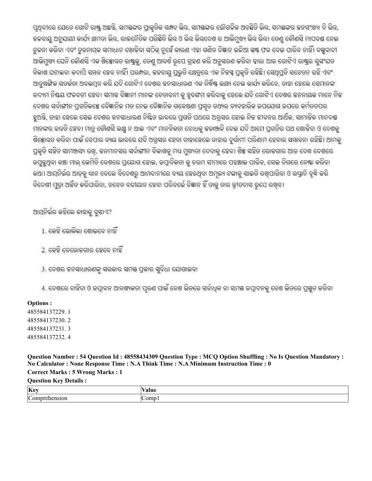 CUET 2023 English Odia Shift 1 Question Paper - 18 June 2023 - Page 38