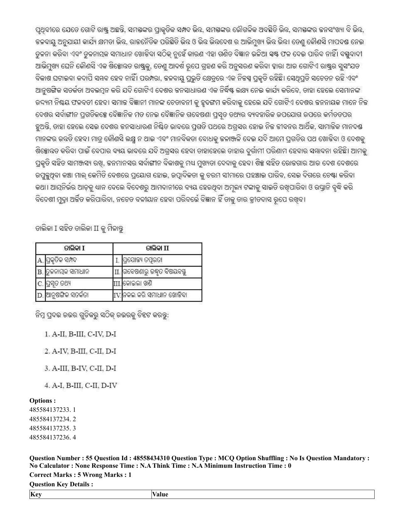 CUET 2023 English Odia Shift 1 Question Paper - 18 June 2023 - Page 39
