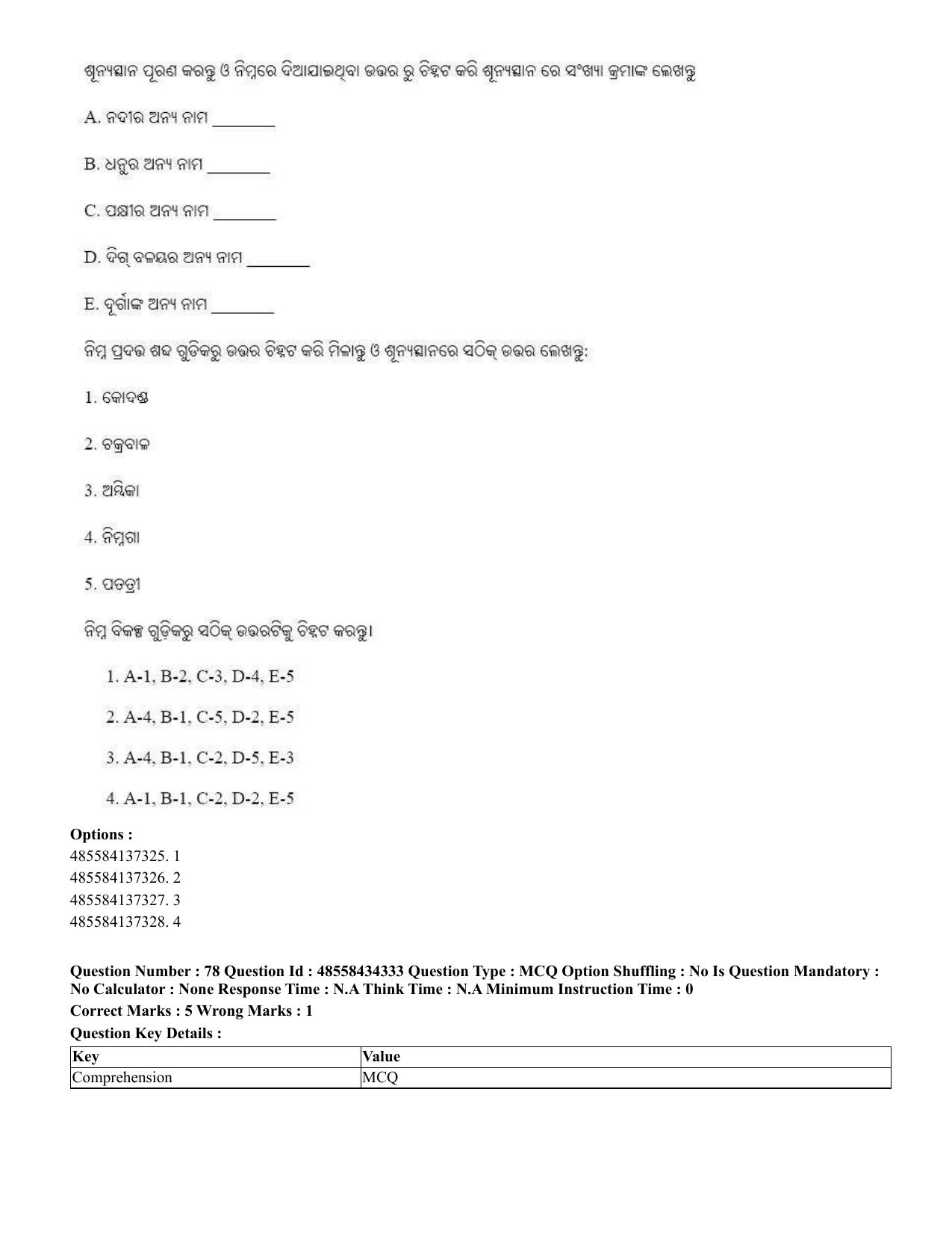 CUET 2023 English Odia Shift 1 Question Paper - 18 June 2023 - Page 57