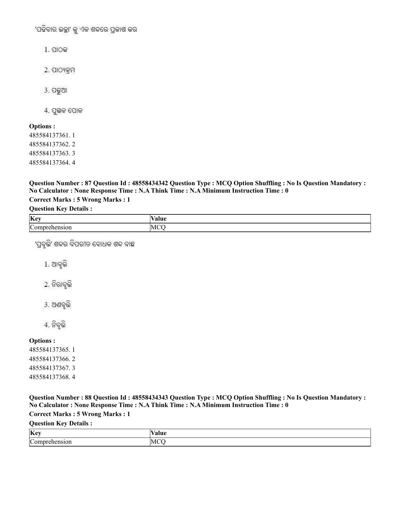 CUET 2023 English Odia Shift 1 Question Paper - 18 June 2023 - Page 62