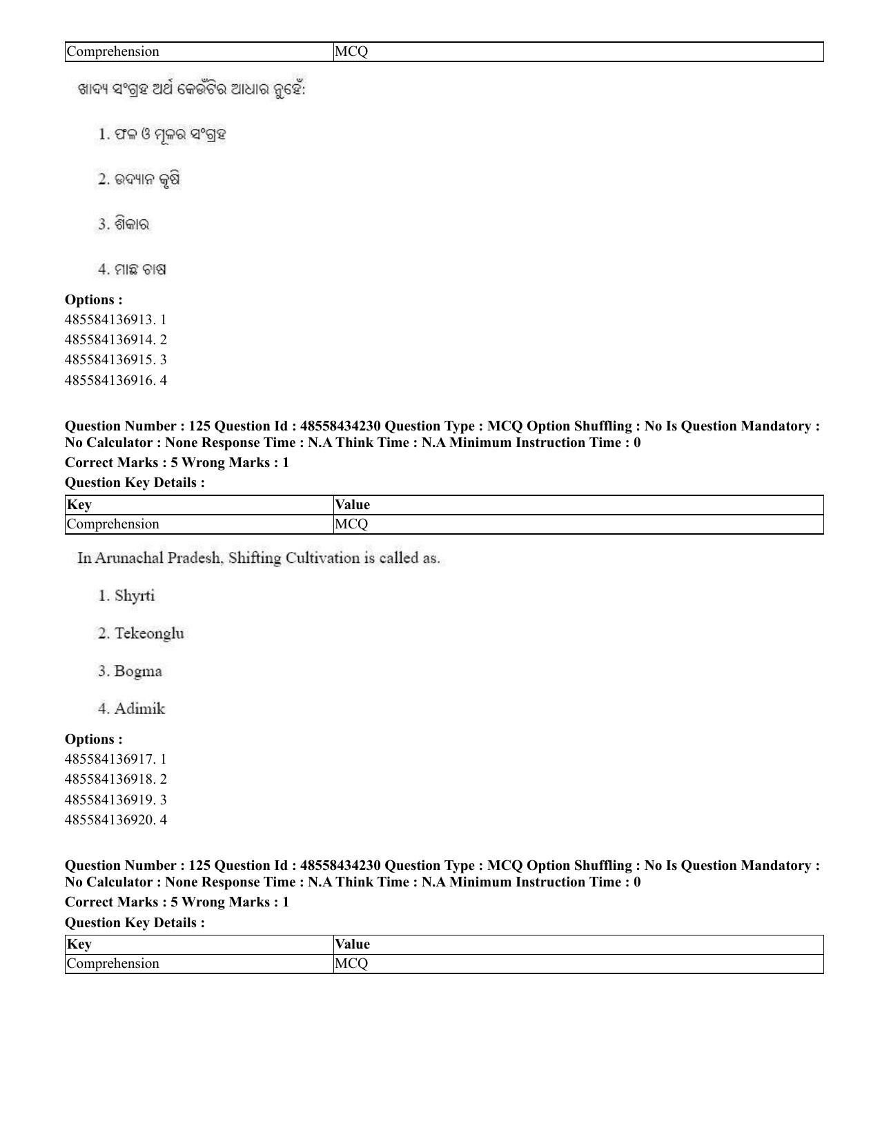 CUET 2023 English Odia Shift 1 Question Paper - 18 June 2023 - Page 98