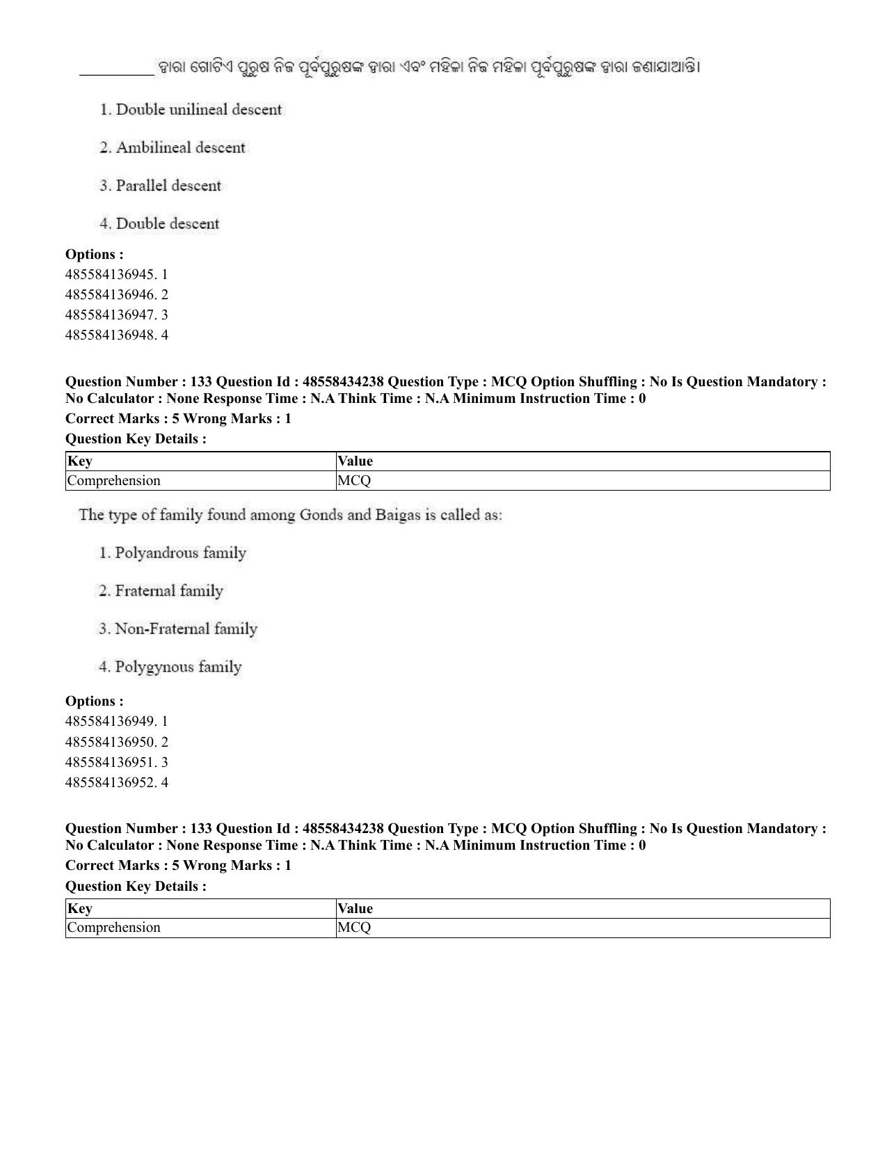 CUET 2023 English Odia Shift 1 Question Paper - 18 June 2023 - Page 106