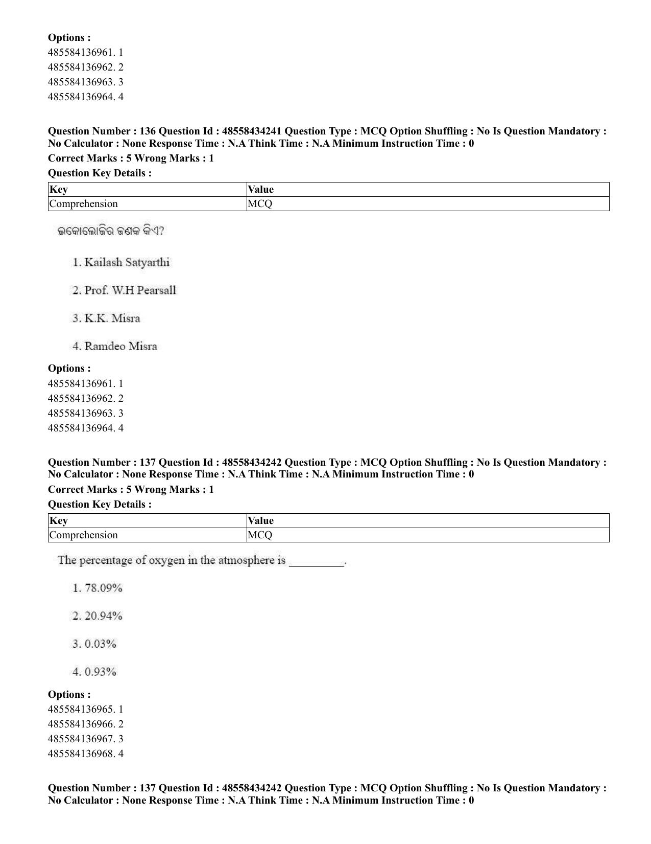 CUET 2023 English Odia Shift 1 Question Paper - 18 June 2023 - Page 110