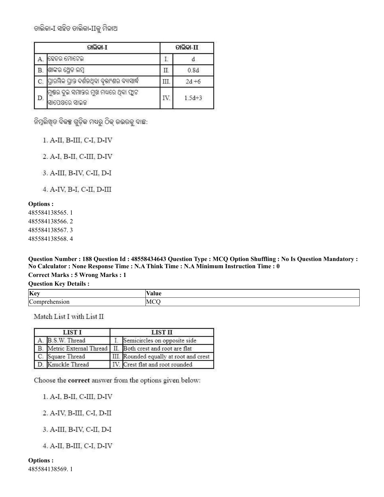 CUET 2023 English Odia Shift 1 Question Paper - 18 June 2023 - Page 175