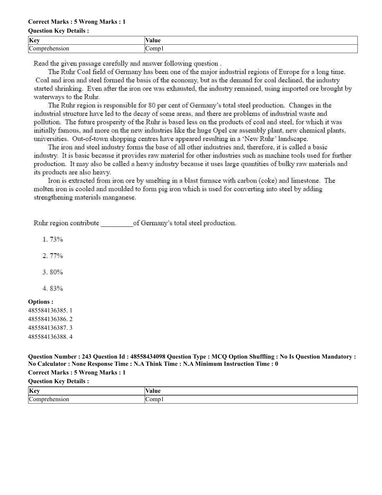 CUET 2023 English Odia Shift 1 Question Paper - 18 June 2023 - Page 223