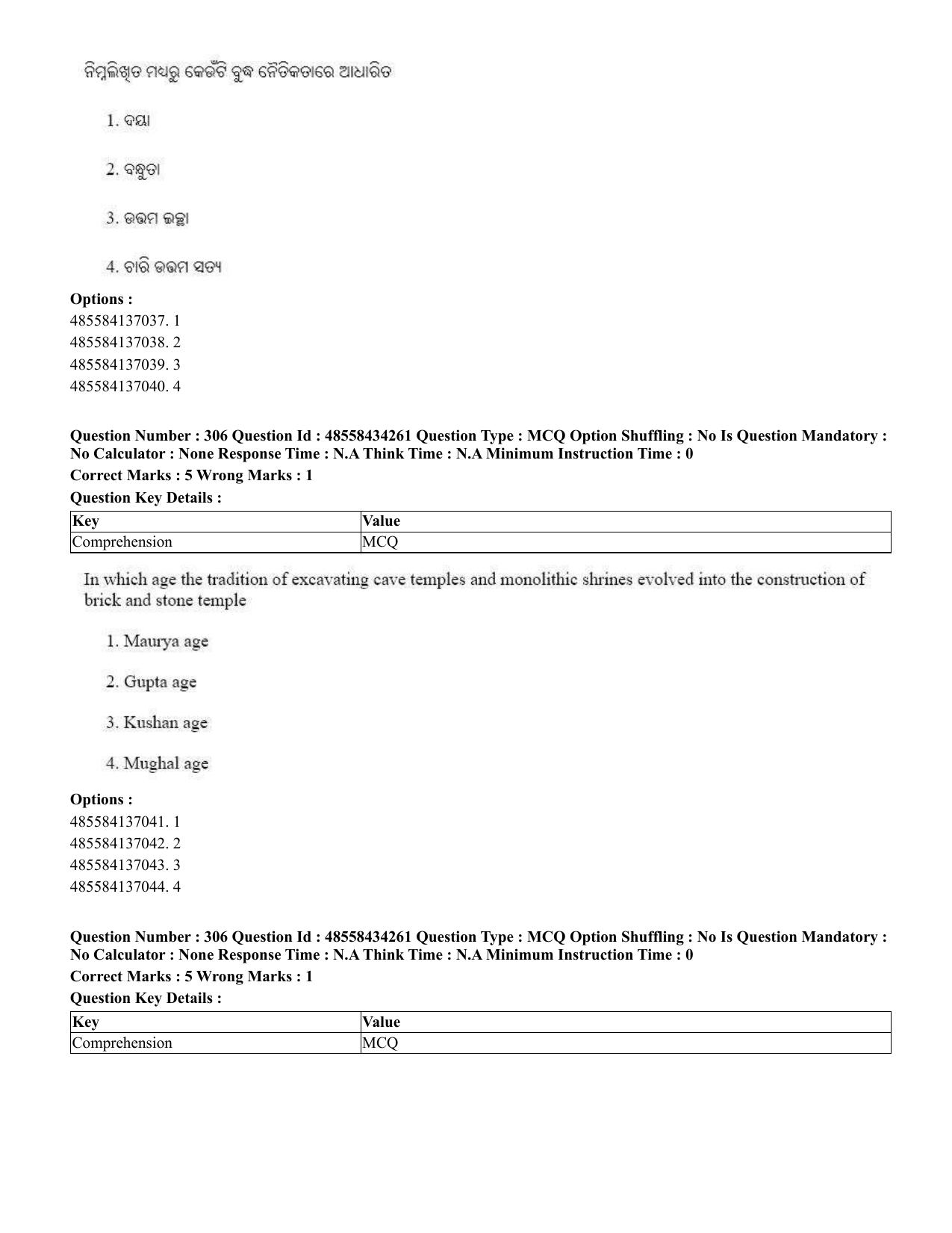 CUET 2023 English Odia Shift 1 Question Paper - 18 June 2023 - Page 264
