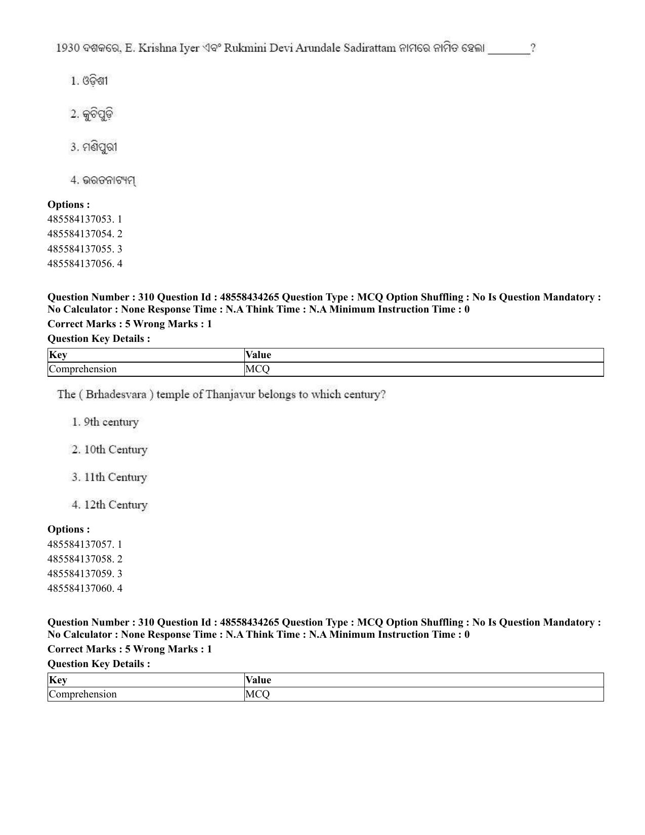 CUET 2023 English Odia Shift 1 Question Paper - 18 June 2023 - Page 268