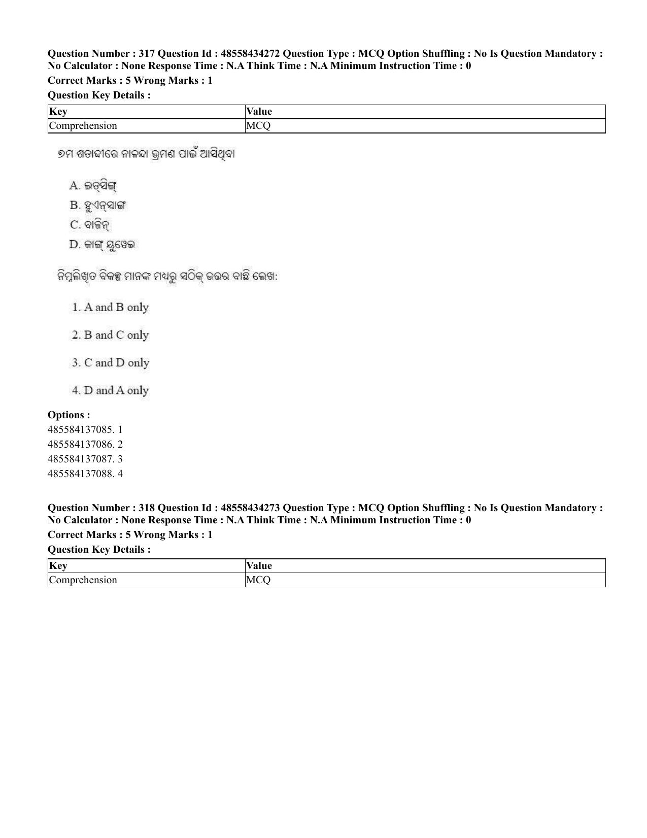 CUET 2023 English Odia Shift 1 Question Paper - 18 June 2023 - Page 276