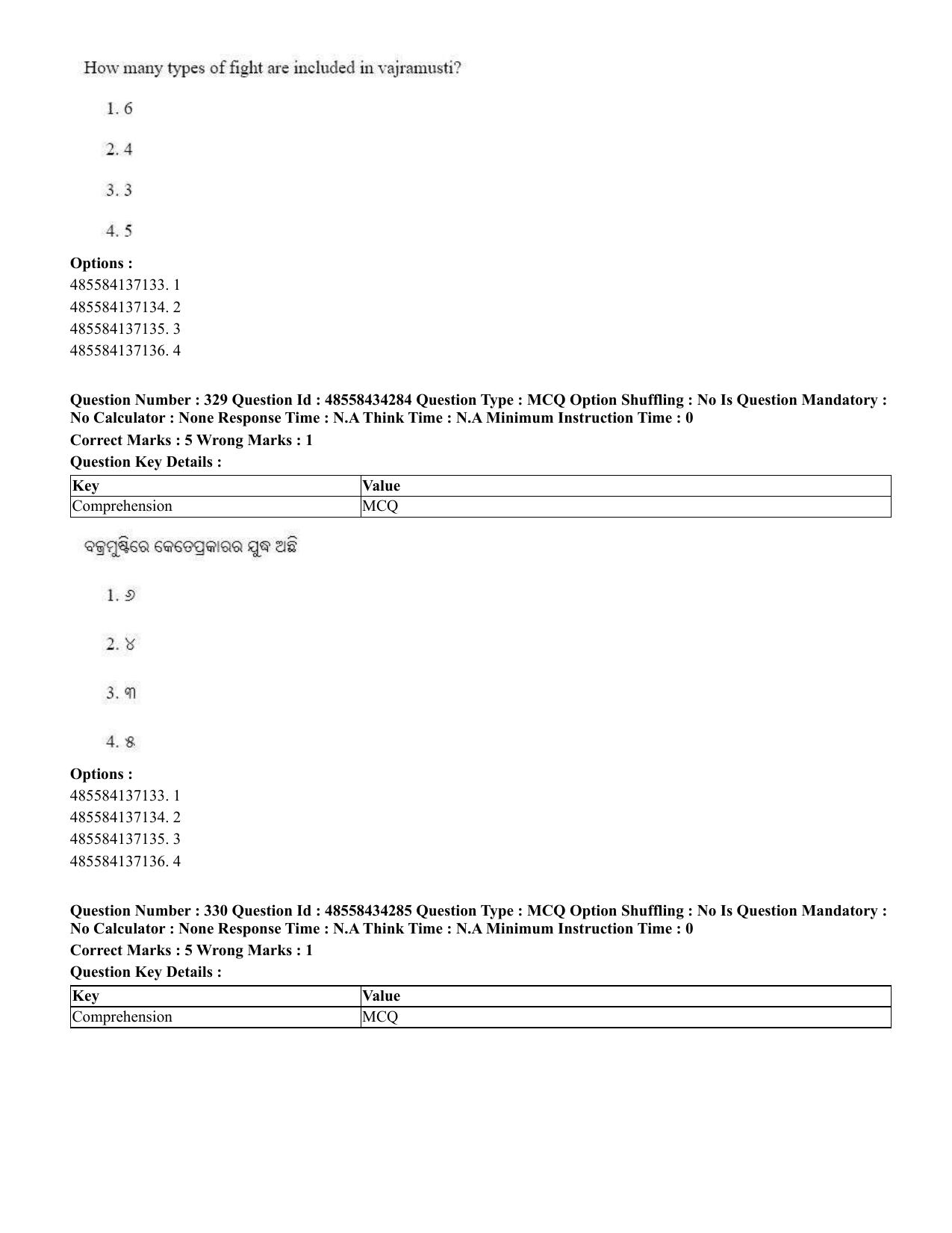 CUET 2023 English Odia Shift 1 Question Paper - 18 June 2023 - Page 288