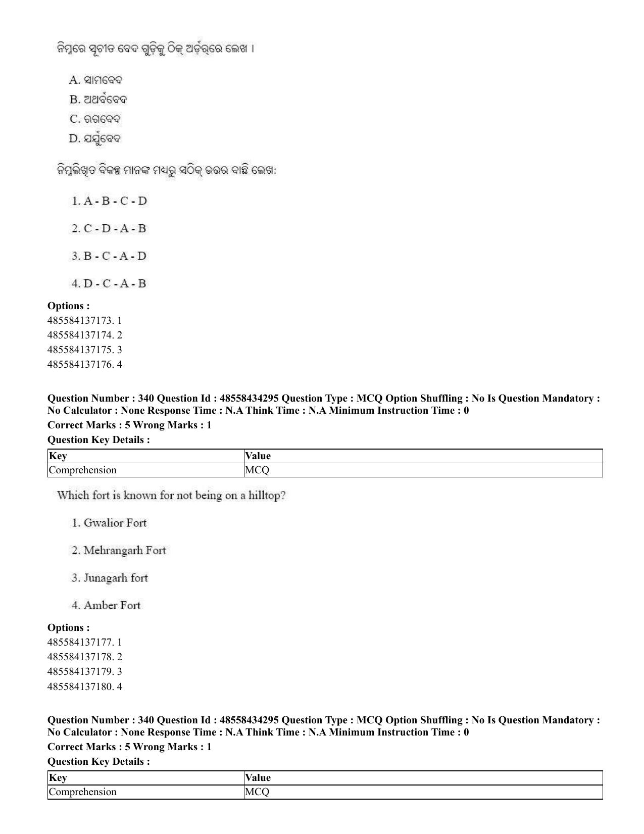 CUET 2023 English Odia Shift 1 Question Paper - 18 June 2023 - Page 300