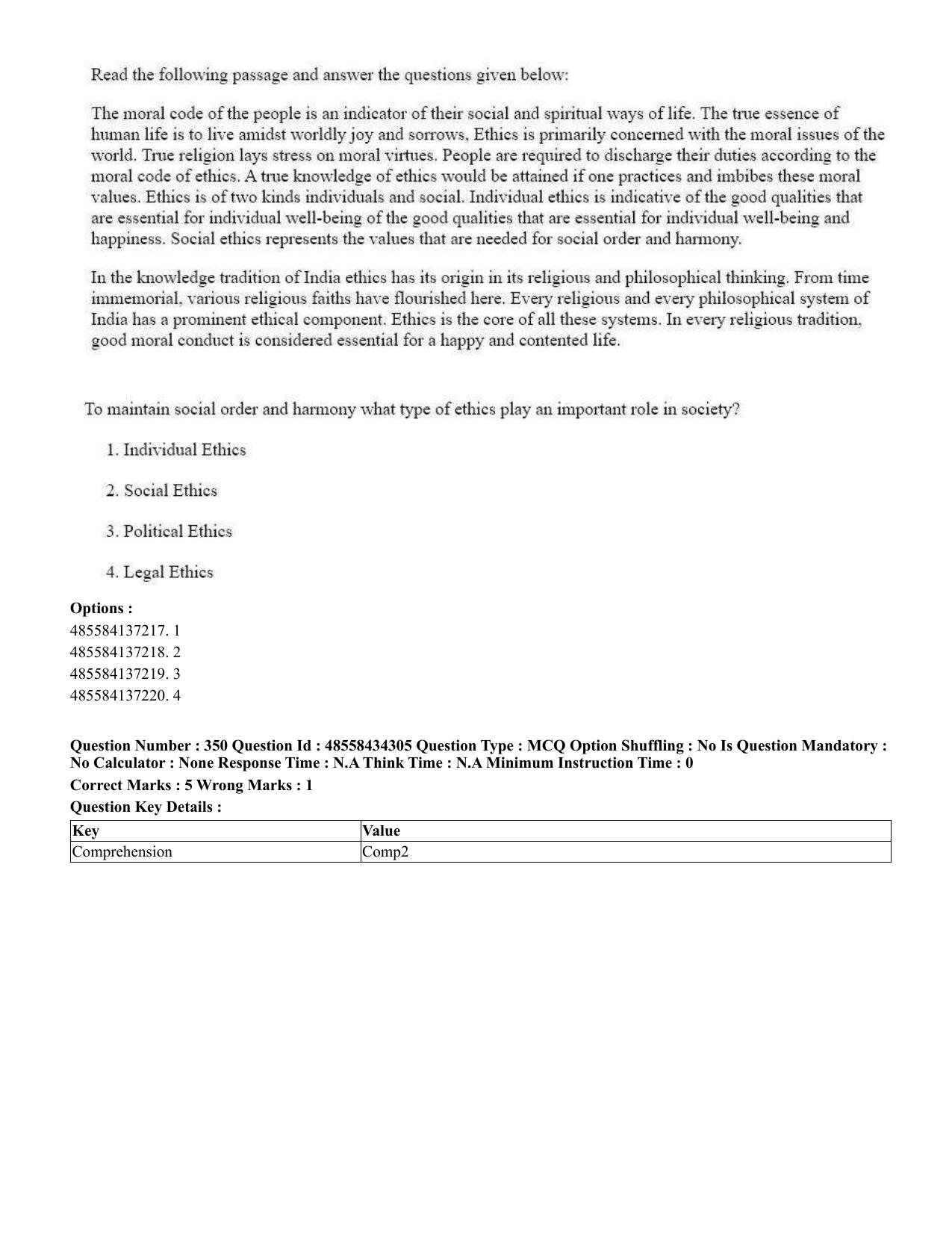 CUET 2023 English Odia Shift 1 Question Paper - 18 June 2023 - Page 319