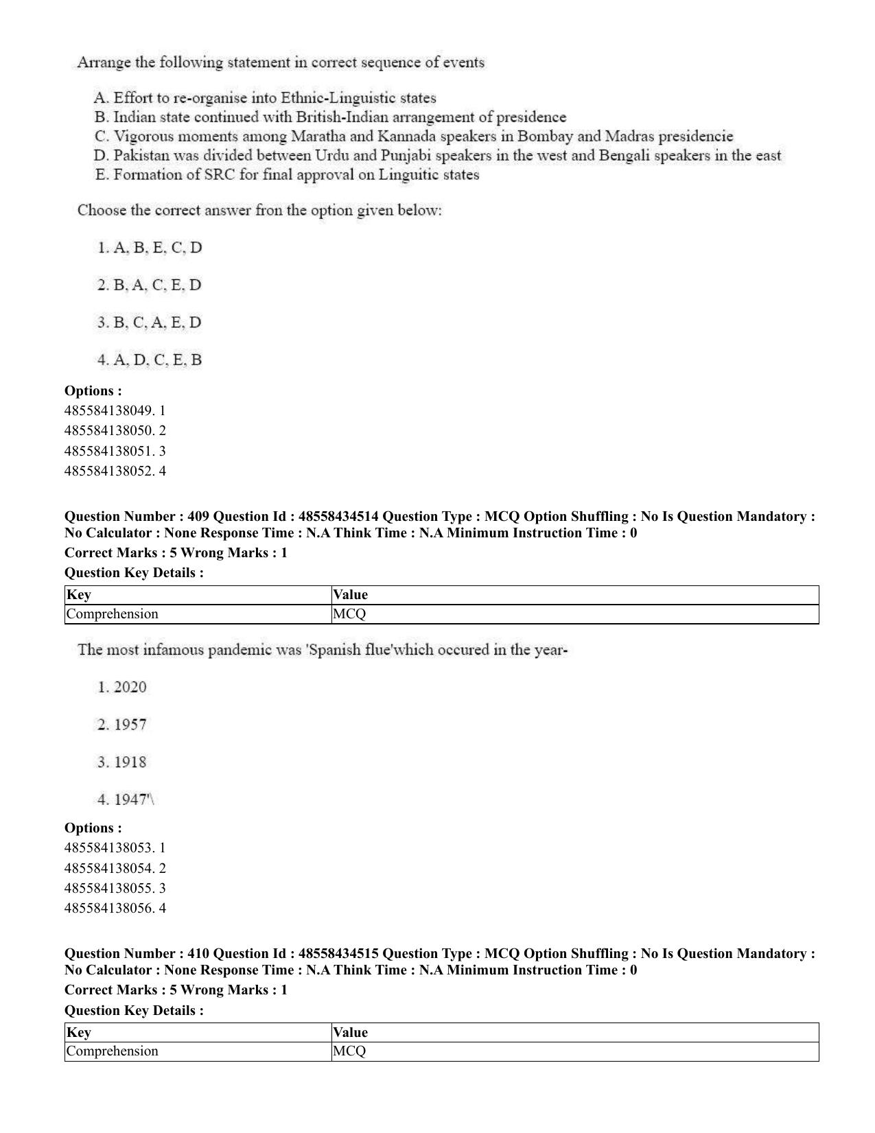 CUET 2023 English Odia Shift 1 Question Paper - 18 June 2023 - Page 354