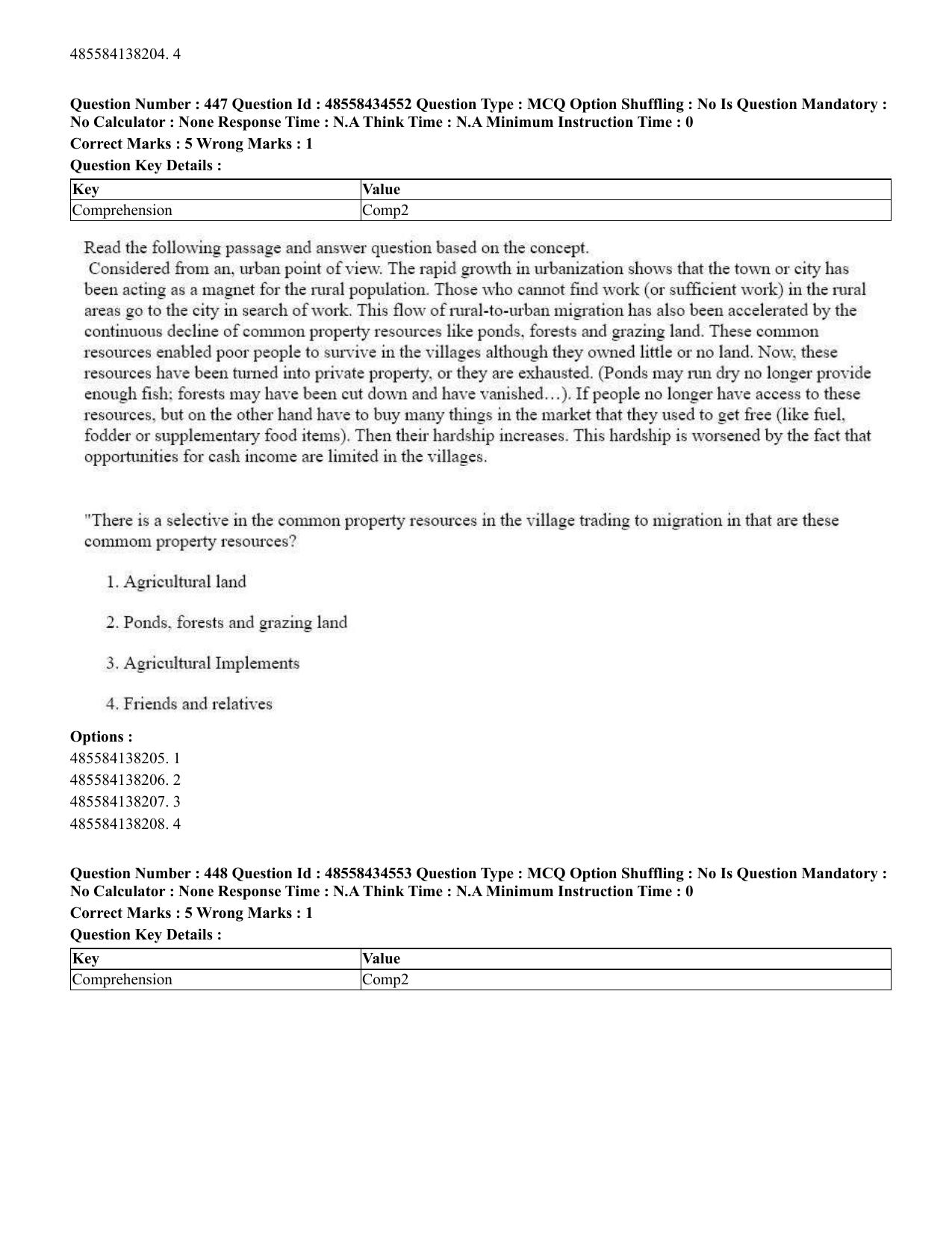 CUET 2023 English Odia Shift 1 Question Paper - 18 June 2023 - Page 375