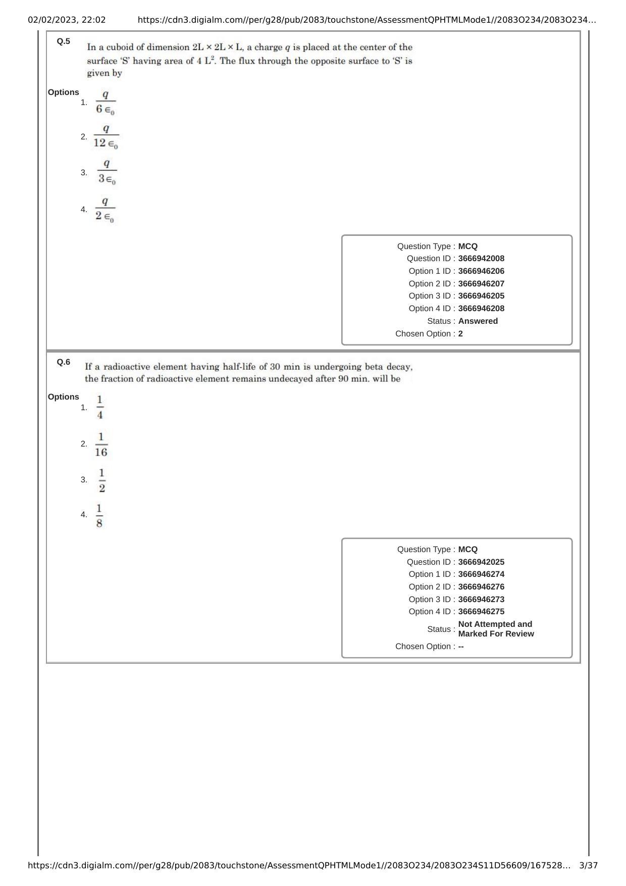 JEE Mains 2023: 29th January 2023 Shift-1 (Morning) Question Paper With Solution (January, Session-1) - Page 3