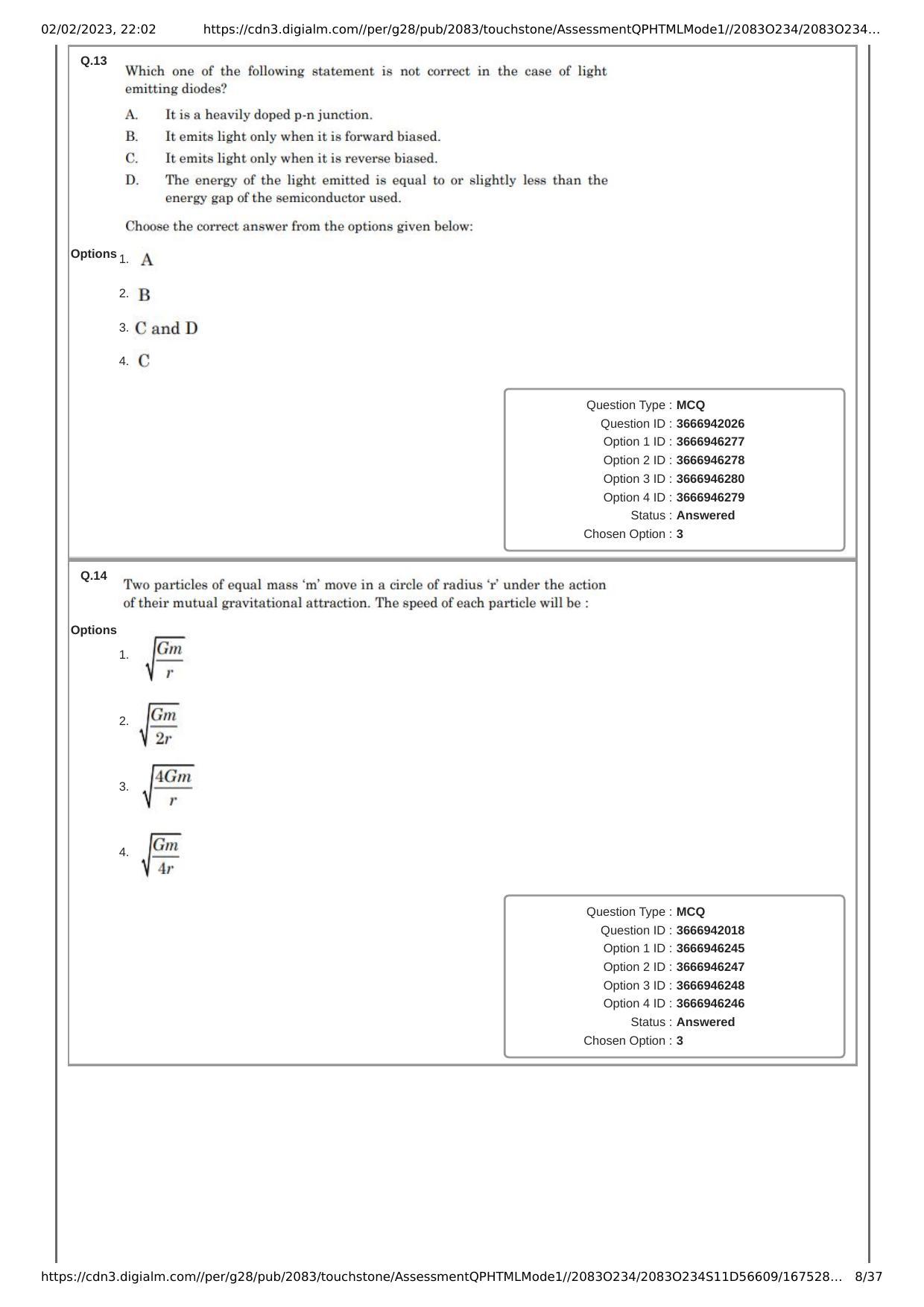 JEE Mains 2023: 29th January 2023 Shift-1 (Morning) Question Paper With Solution (January, Session-1) - Page 8