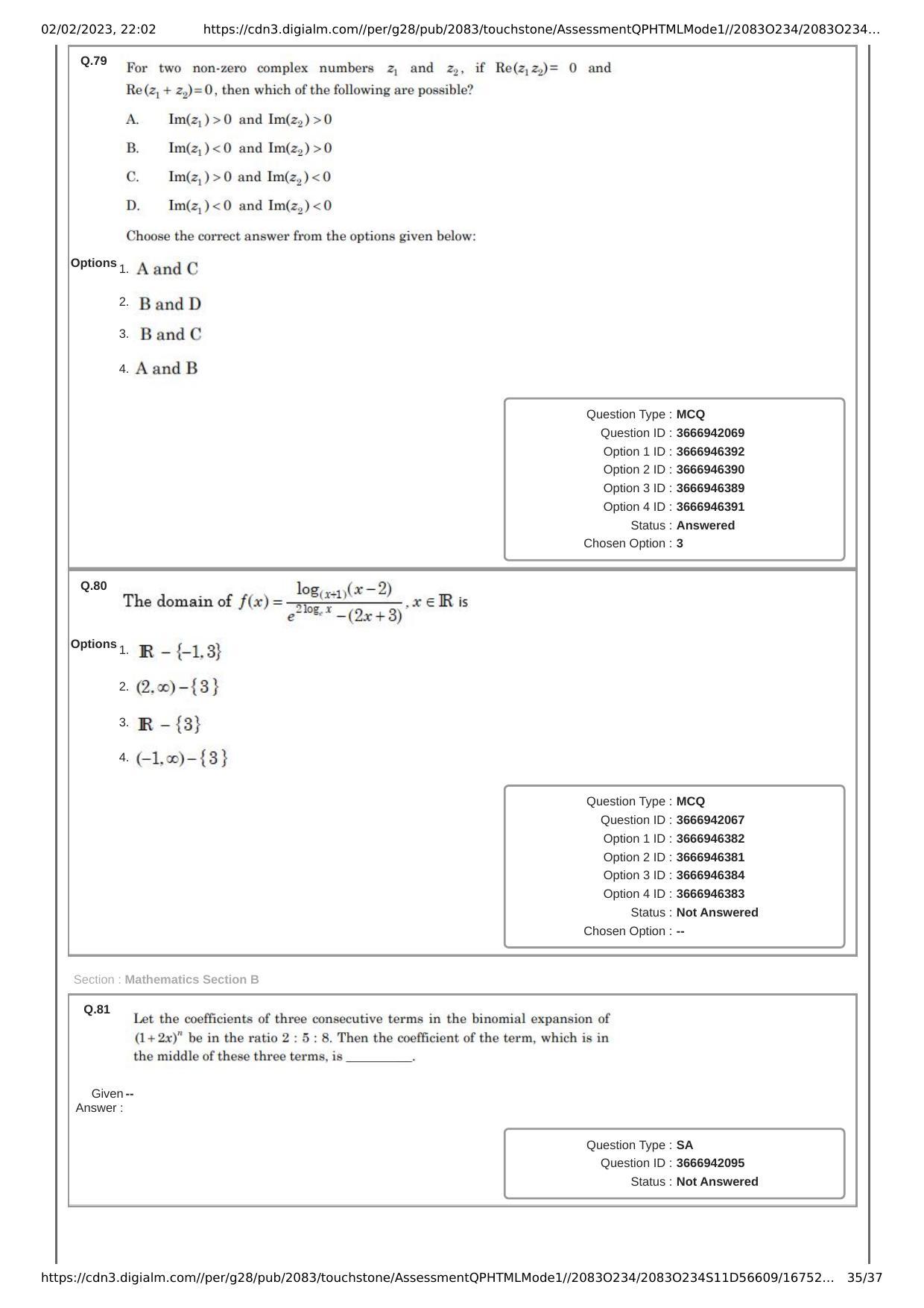 JEE Mains 2023: 29th January 2023 Shift-1 (Morning) Question Paper With Solution (January, Session-1) - Page 35