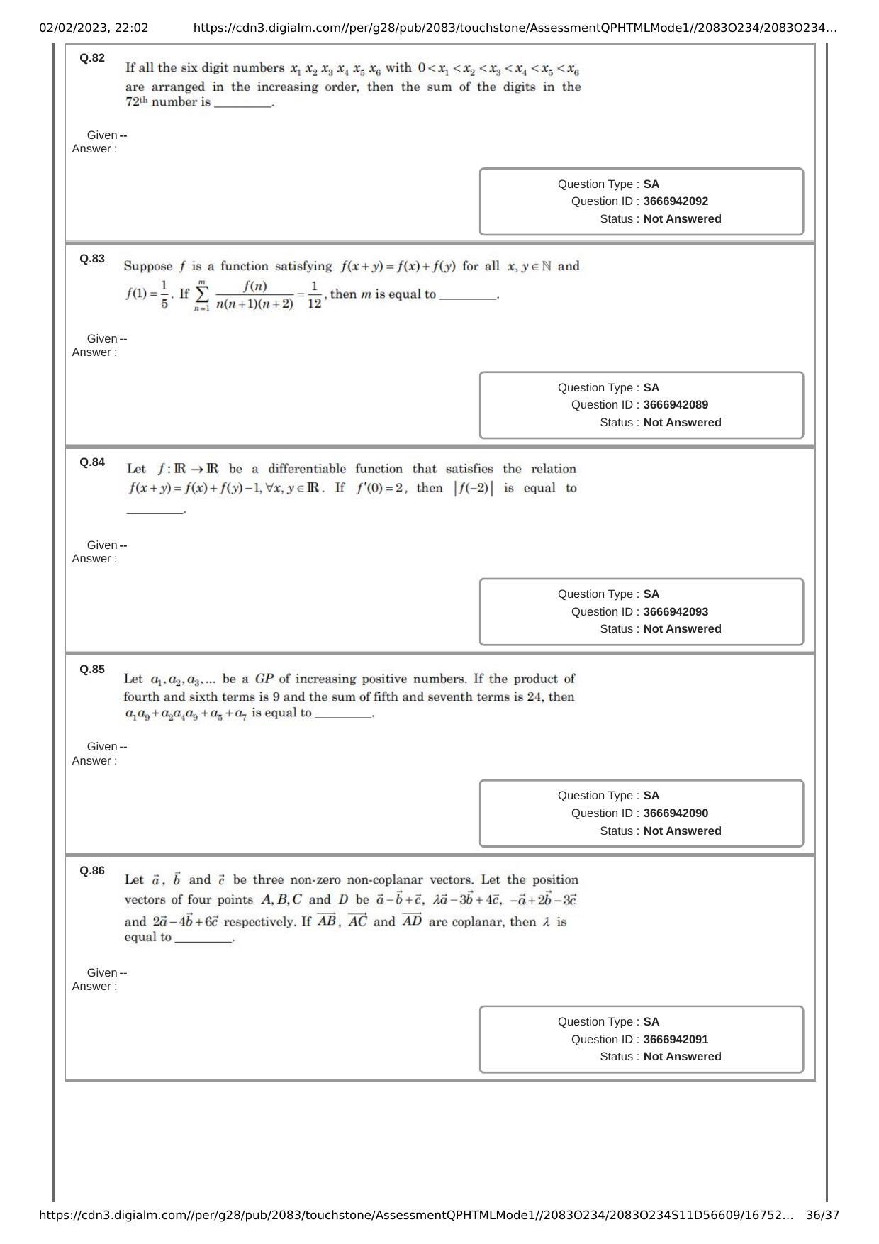 JEE Mains 2023: 29th January 2023 Shift-1 (Morning) Question Paper With Solution (January, Session-1) - Page 36