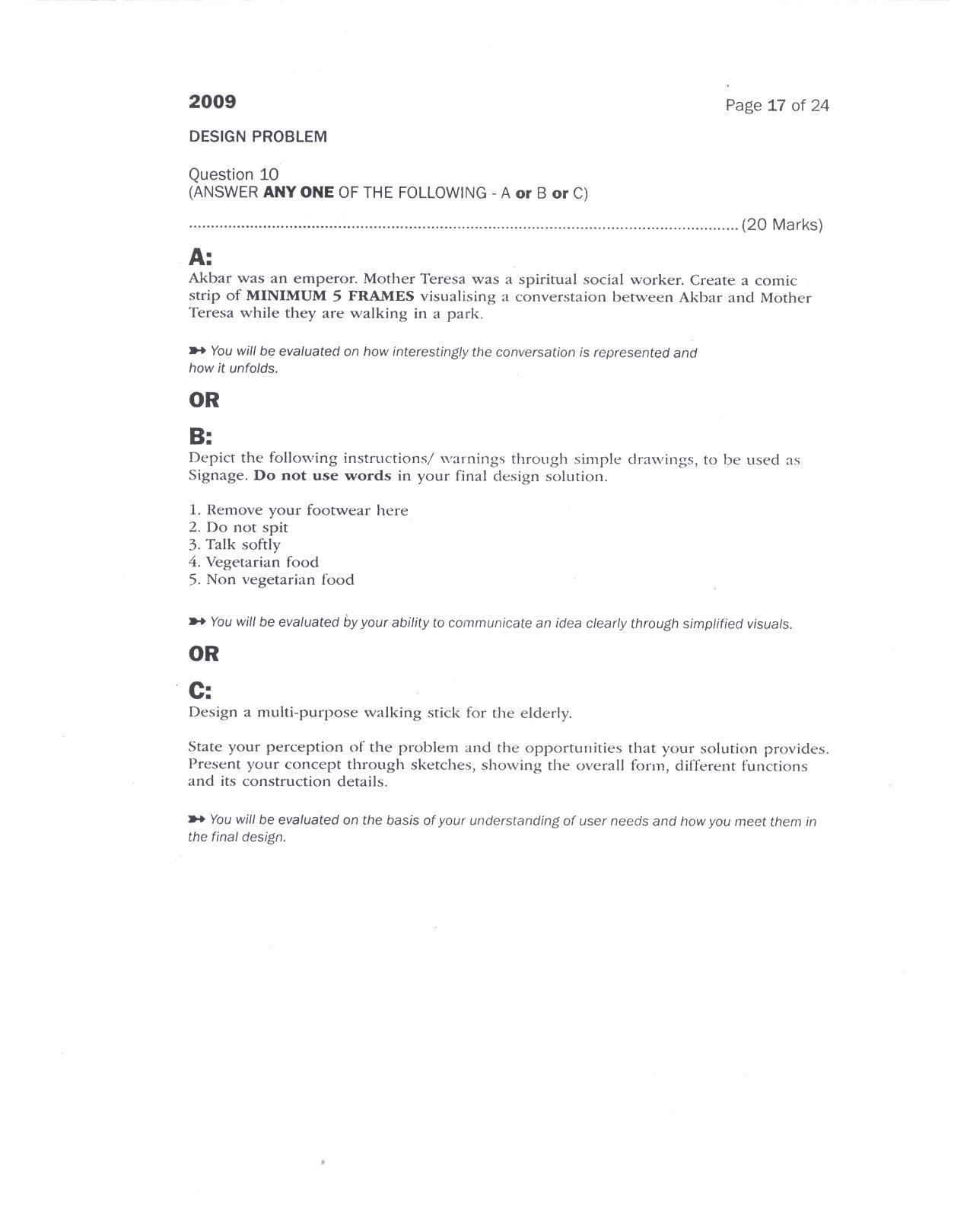 CEED 2009 Question Paper - Page 16