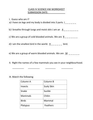 Worksheet for Class 4 Science My Body Assignment