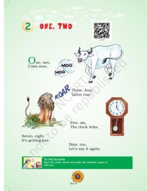 NCERT Book for Class 1 English (Raindrop):Unit 2-One, Two