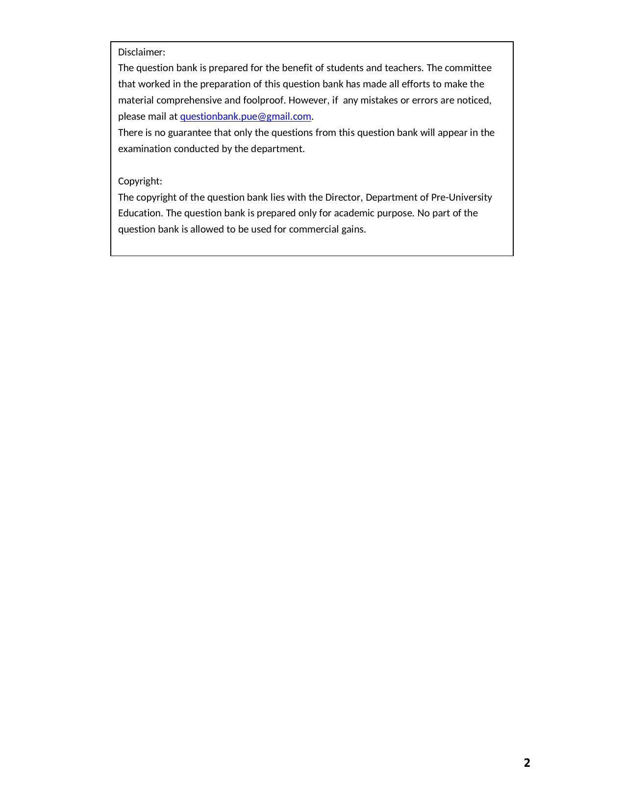 Karnataka 2nd PUC Question Bank for Basic Maths - Page 2