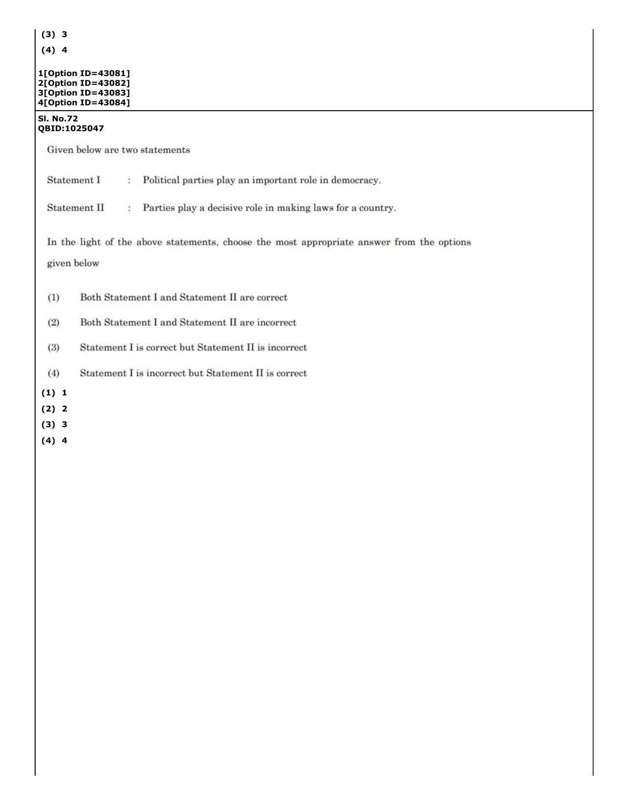 CUET (PG) 2022: PGQP-20 Social Work (11-09-2022) Question Paper - Page 44