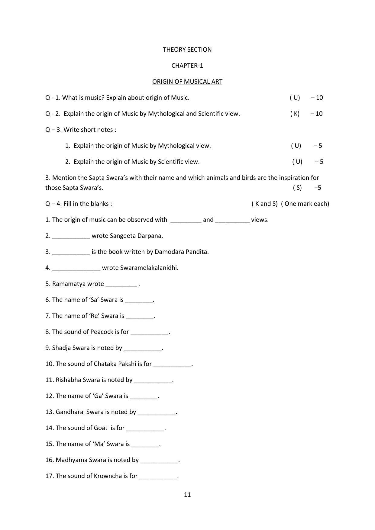 Karnataka 1st PUC Question Bank for Hindustani Music - Page 11