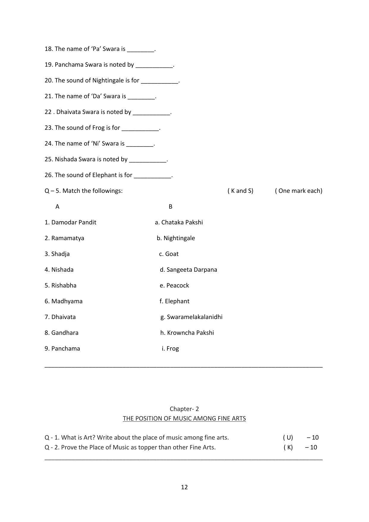 Karnataka 1st PUC Question Bank for Hindustani Music - Page 12
