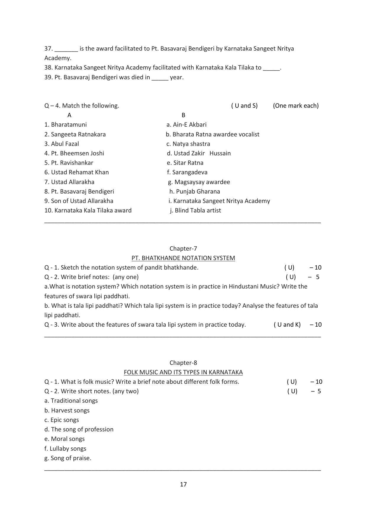 Karnataka 1st PUC Question Bank for Hindustani Music - Page 17