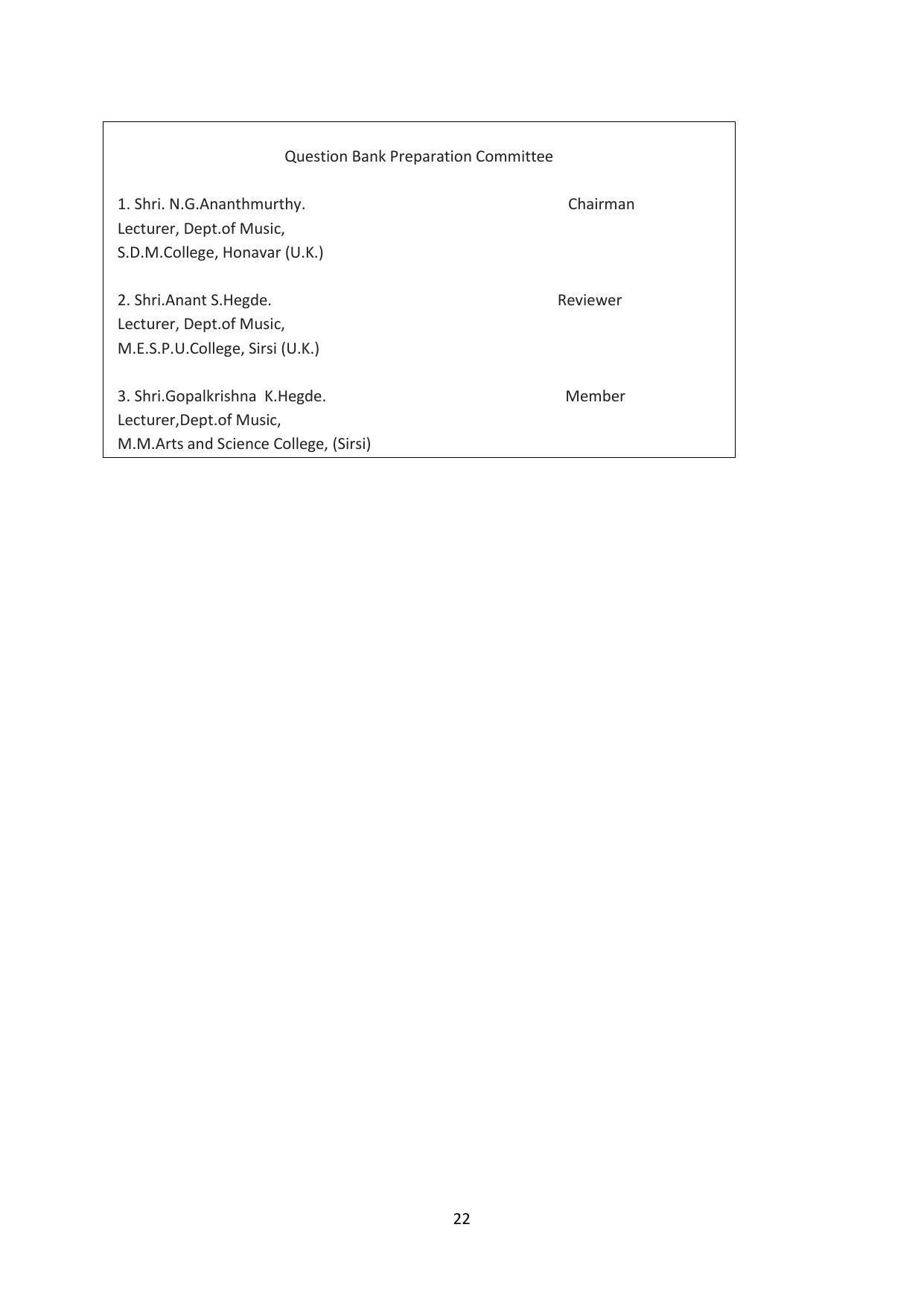Karnataka 1st PUC Question Bank for Hindustani Music - Page 22