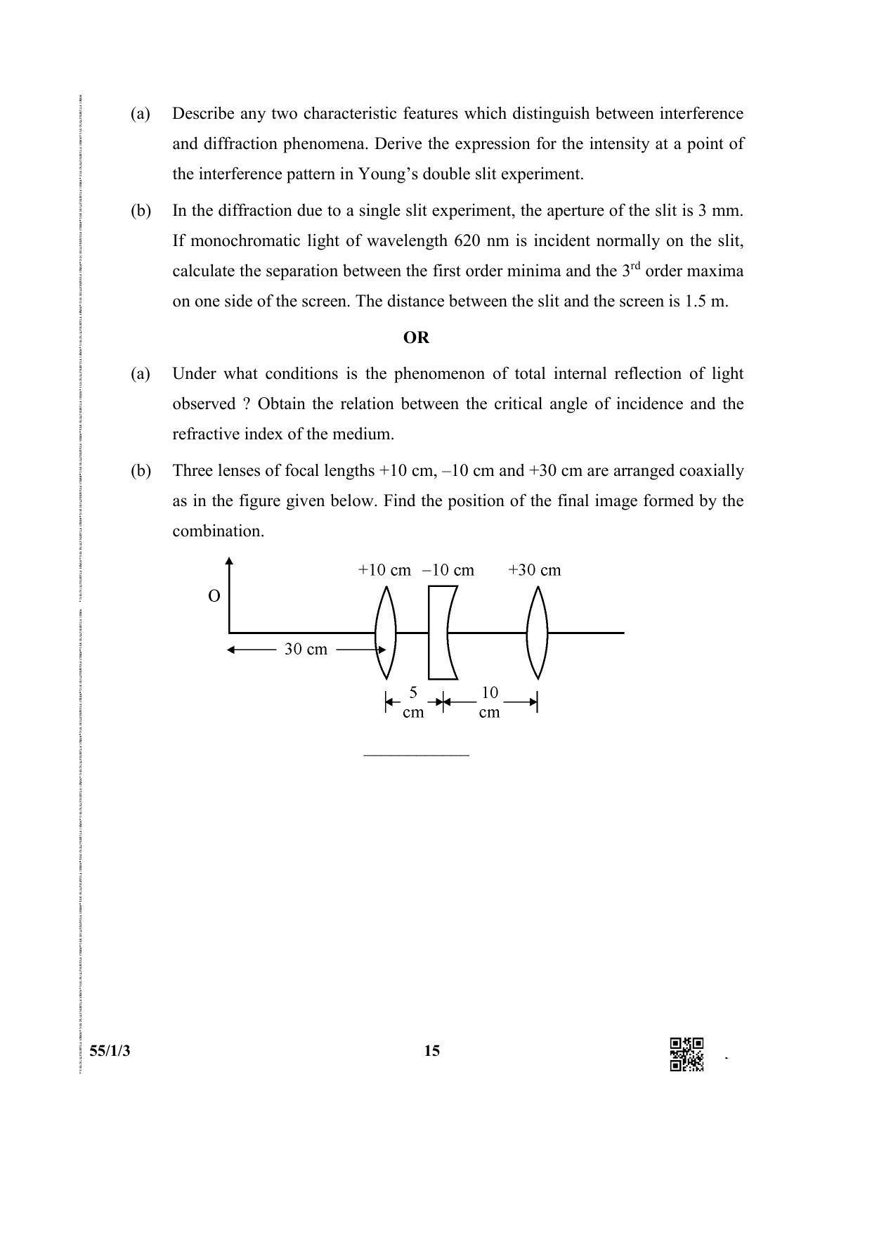 CBSE Class 12 55-1-3 (Physics) 2019 Question Paper - Page 15
