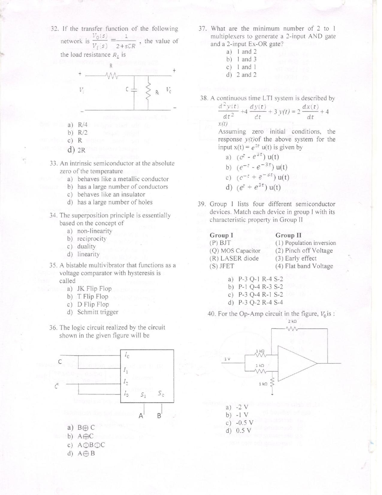 KUET 2023 M.Tech Electronics Question Paper - Page 5