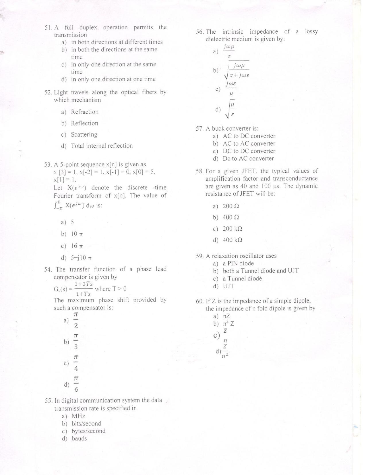 KUET 2023 M.Tech Electronics Question Paper - Page 7