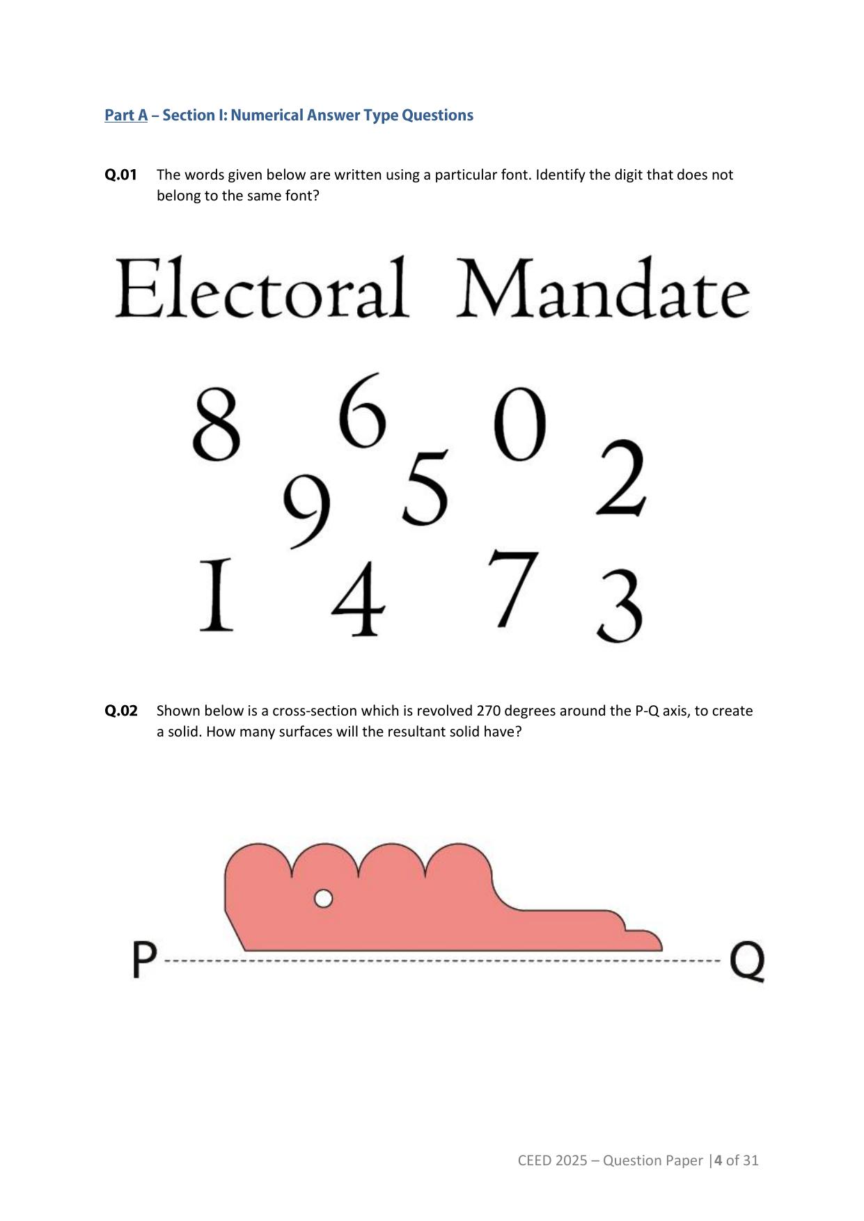 CEED 2025 Question Paper - Page 4
