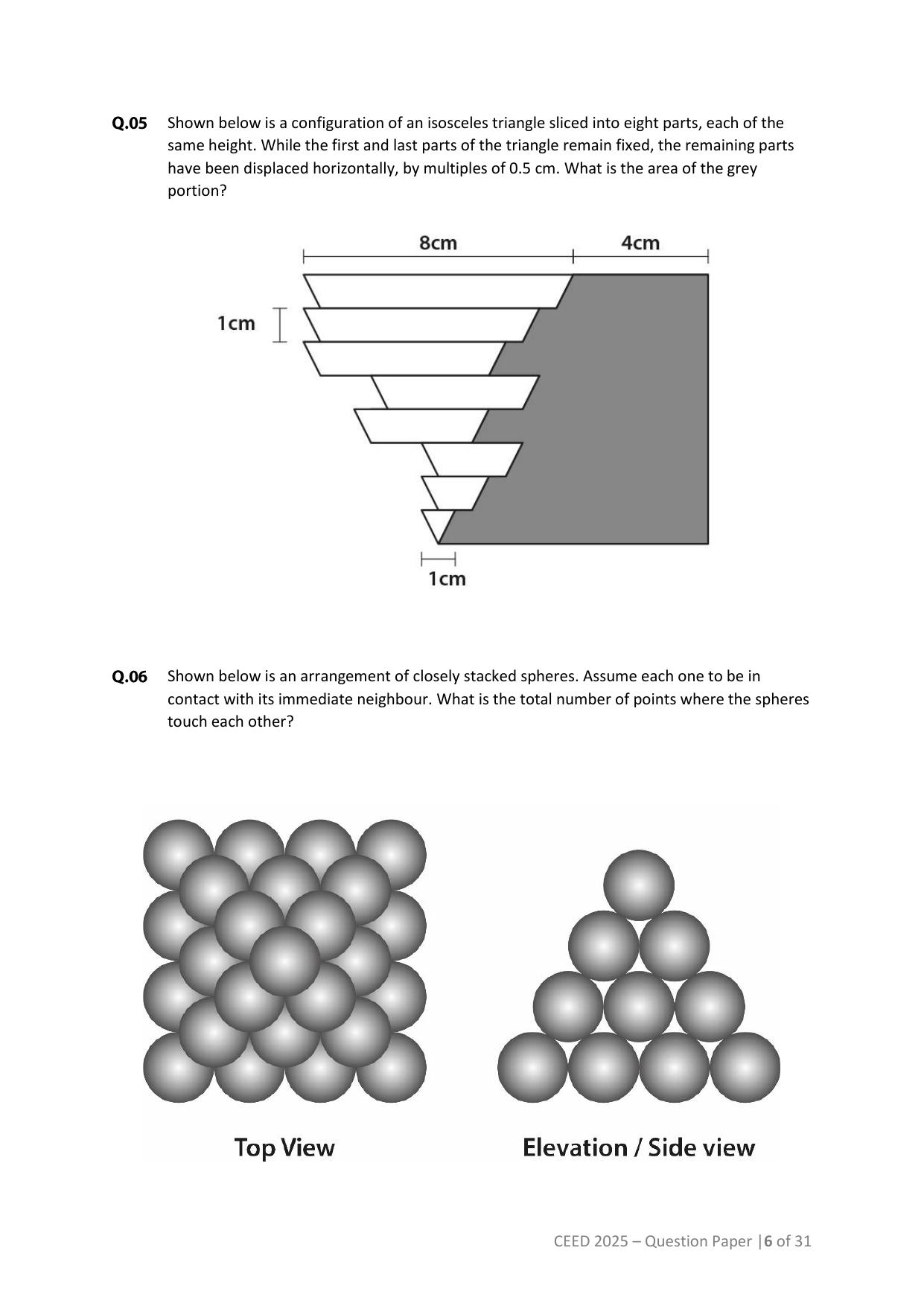 CEED 2025 Question Paper - Page 6