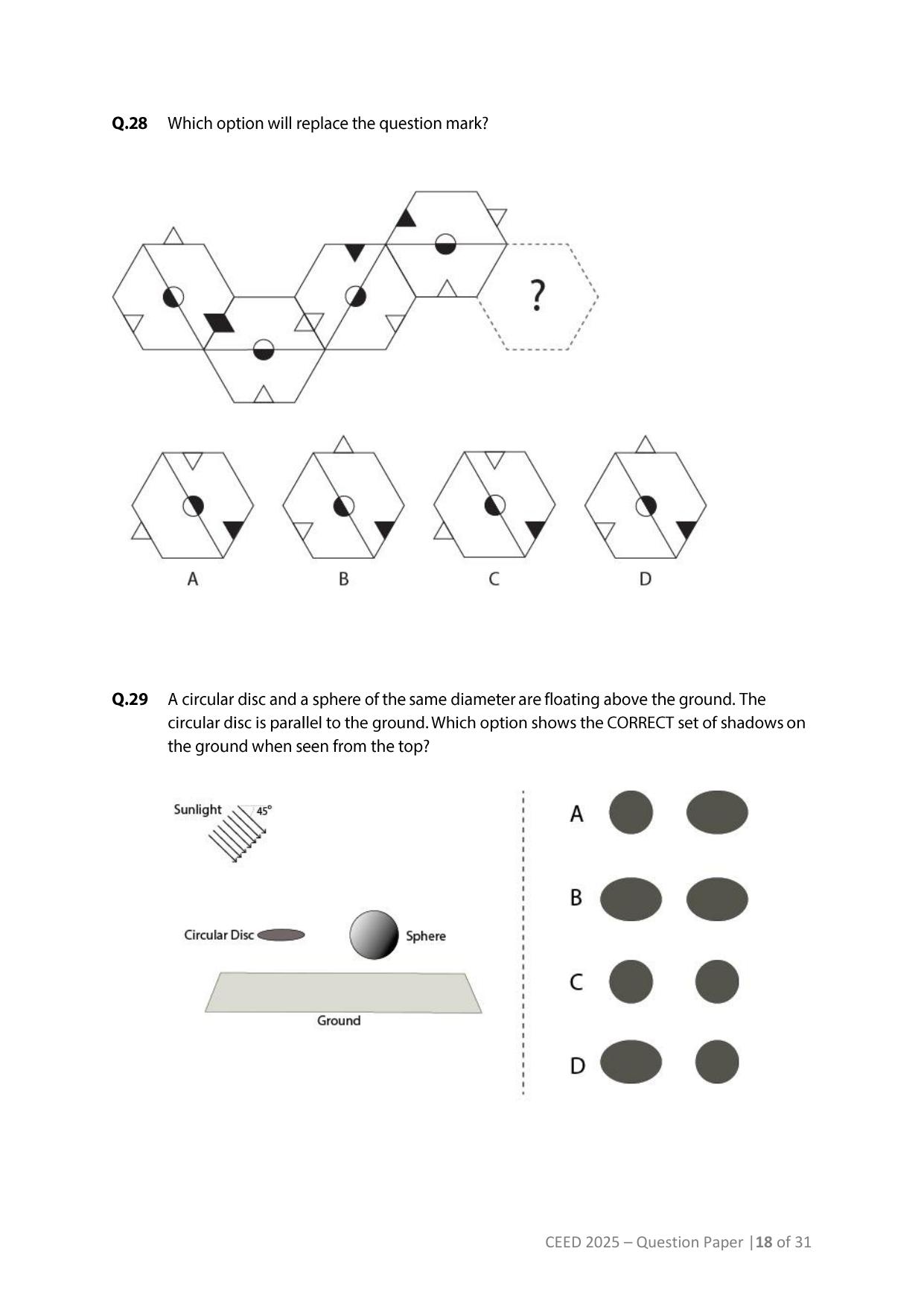 CEED 2025 Question Paper - Page 18