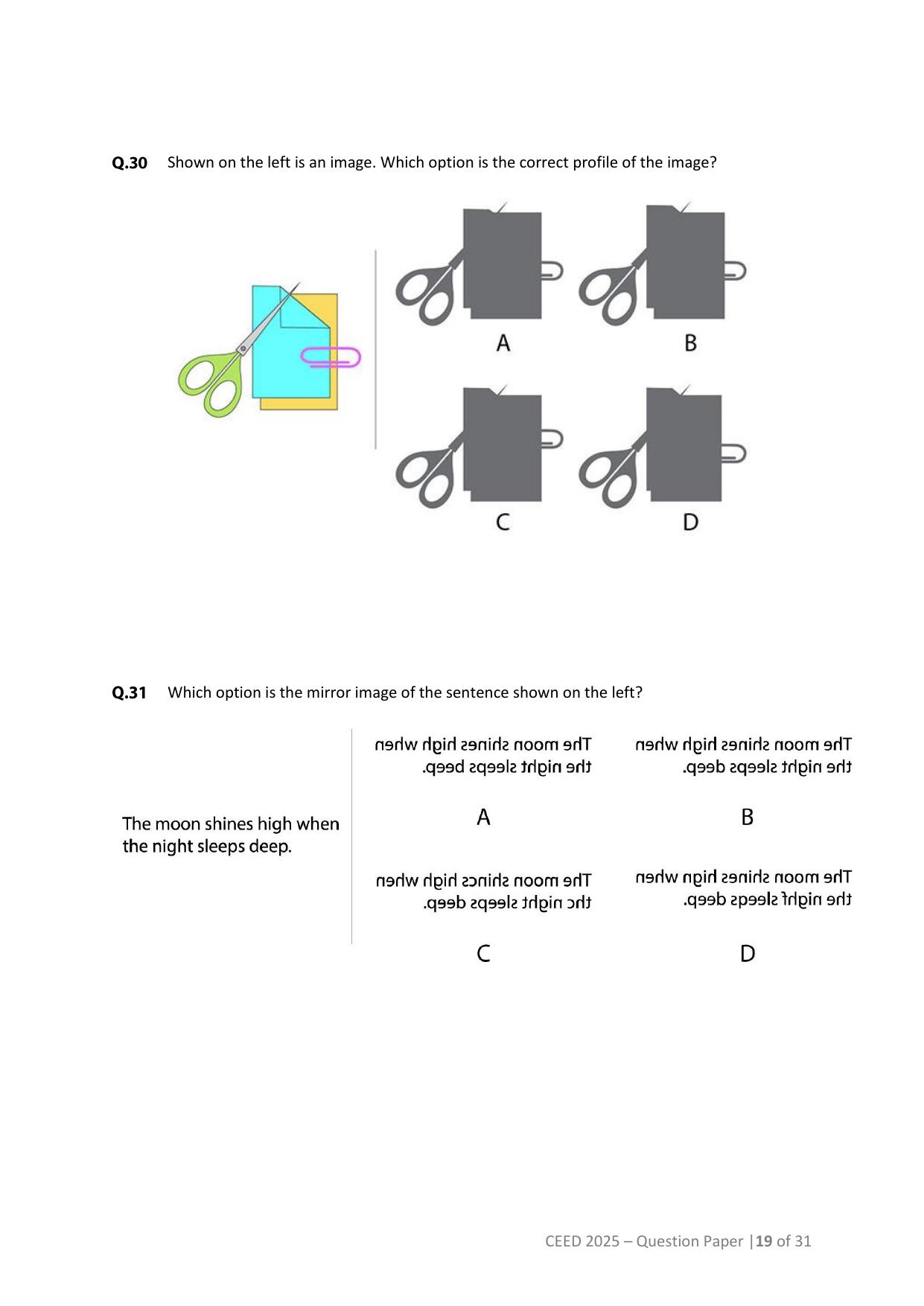 CEED 2025 Question Paper - Page 19