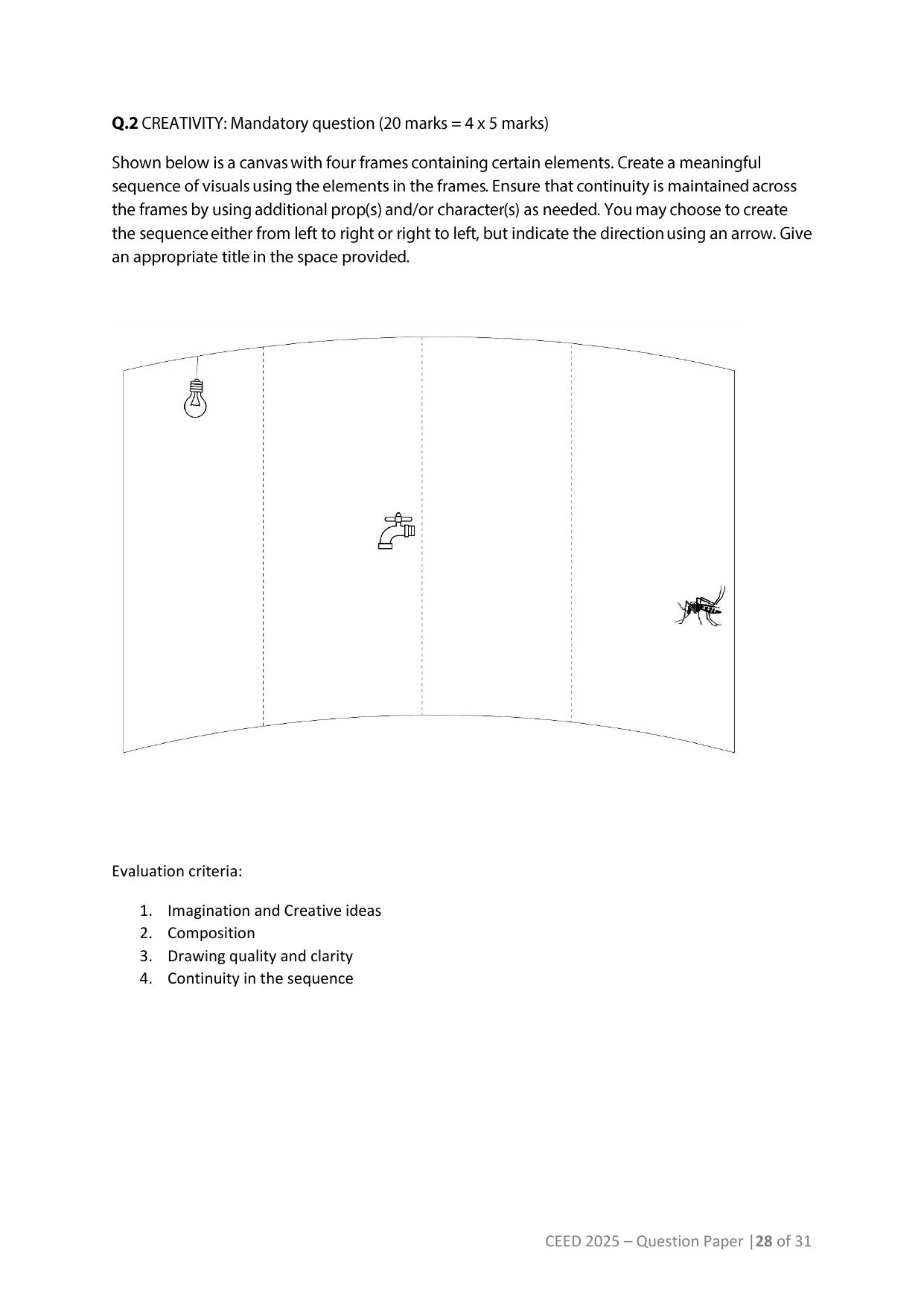 CEED 2025 Question Paper - Page 28