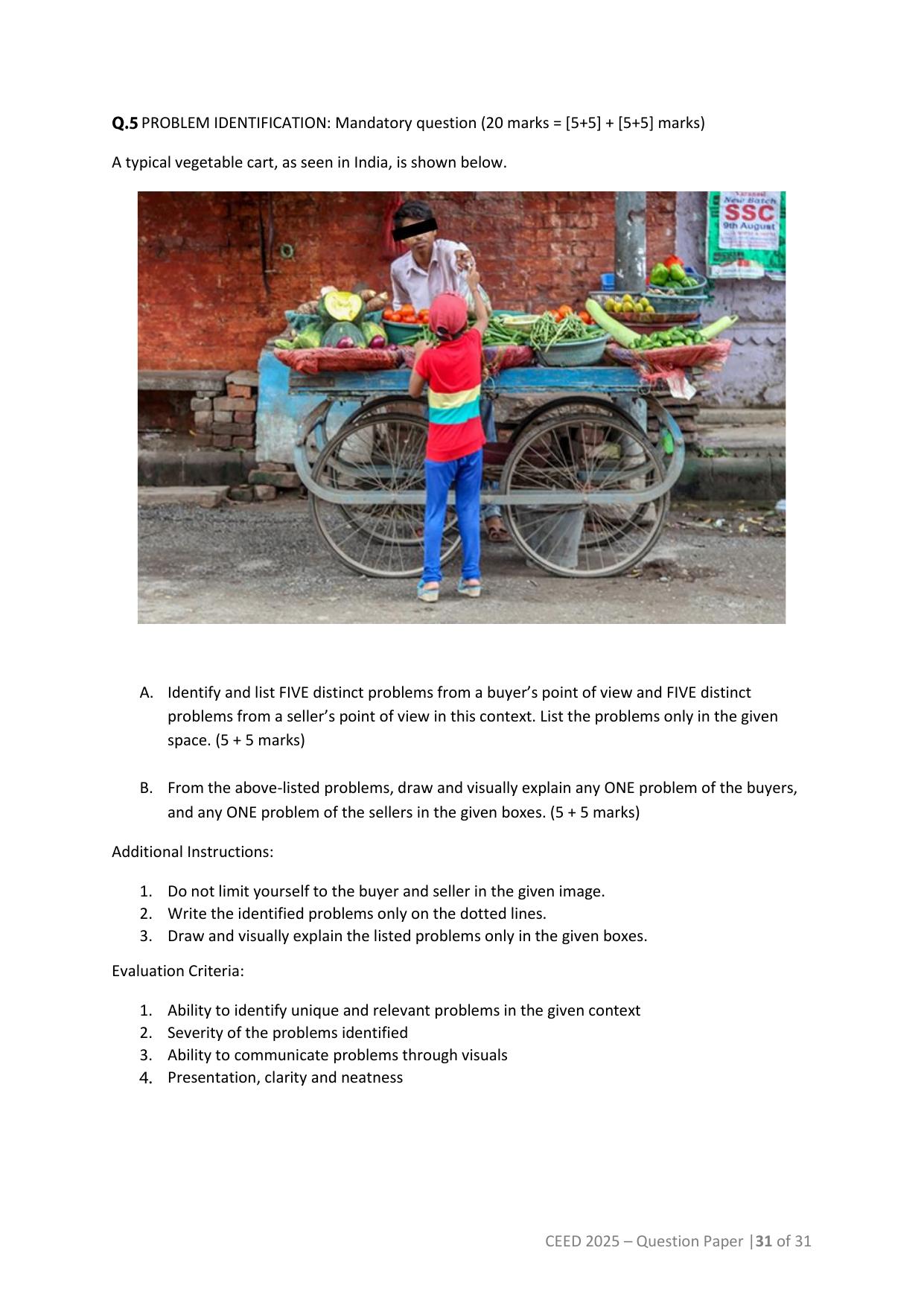 CEED 2025 Question Paper - Page 31