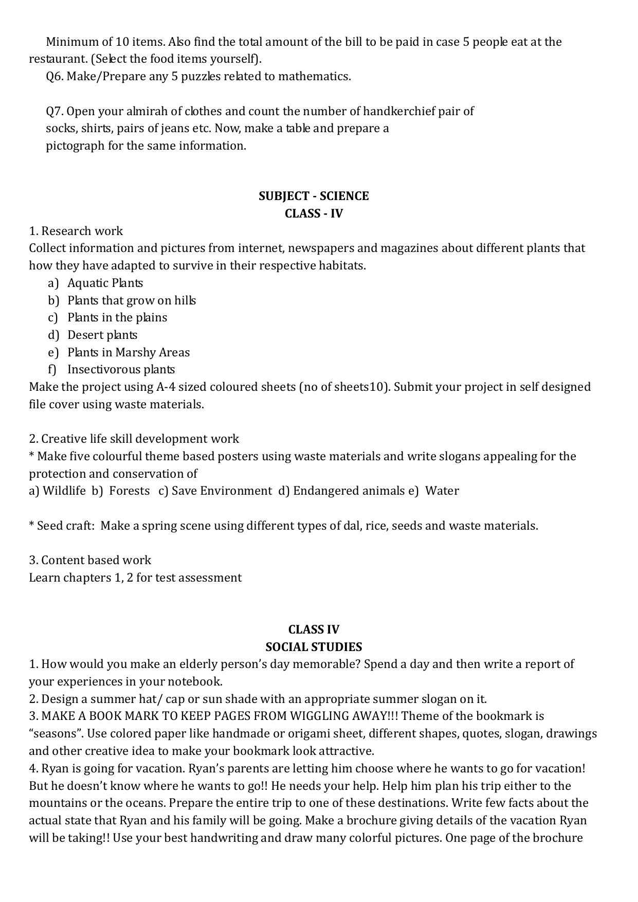 Worksheet for Class 4 English Assignment 149 - Page 3