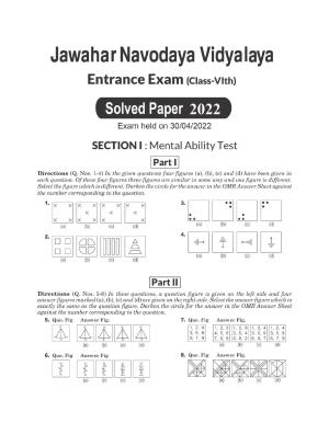 JNVST Class 6 2022 Question Paper with Solutions