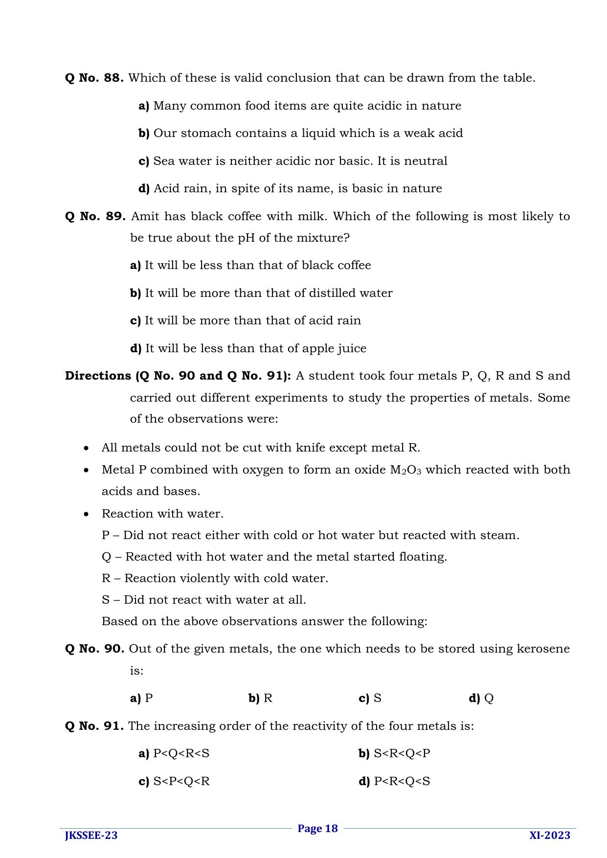 JKSSEE 2023 Class 11 Question Paper - Page 18