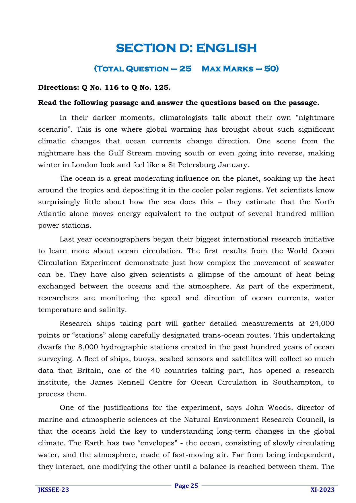 JKSSEE 2023 Class 11 Question Paper - Page 25