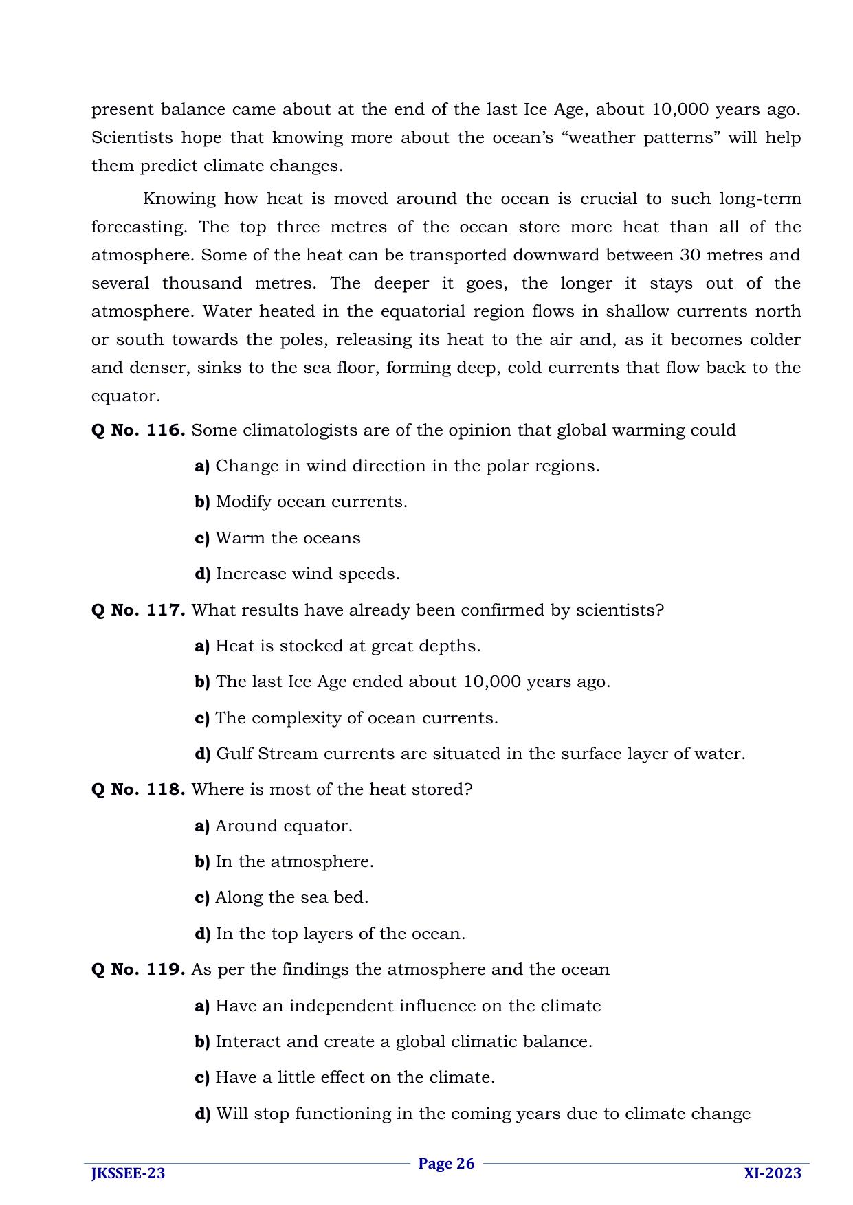 JKSSEE 2023 Class 11 Question Paper - Page 26