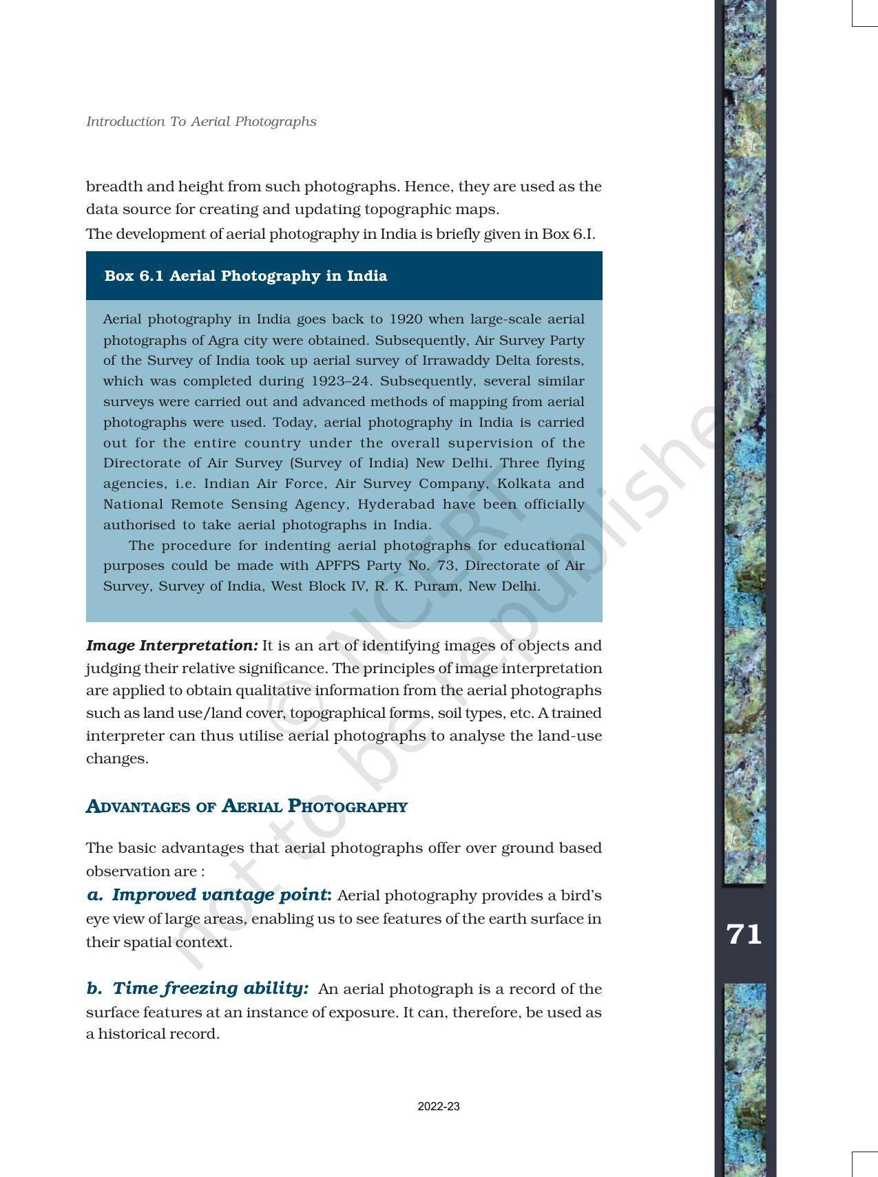 NCERT Book for Class 11 Geography (Part-III) Chapter 6 Introduction to Aerial Photographs - Page 3