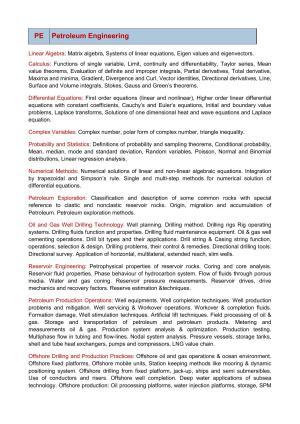 GATE Petroleum Engineering Syllabus