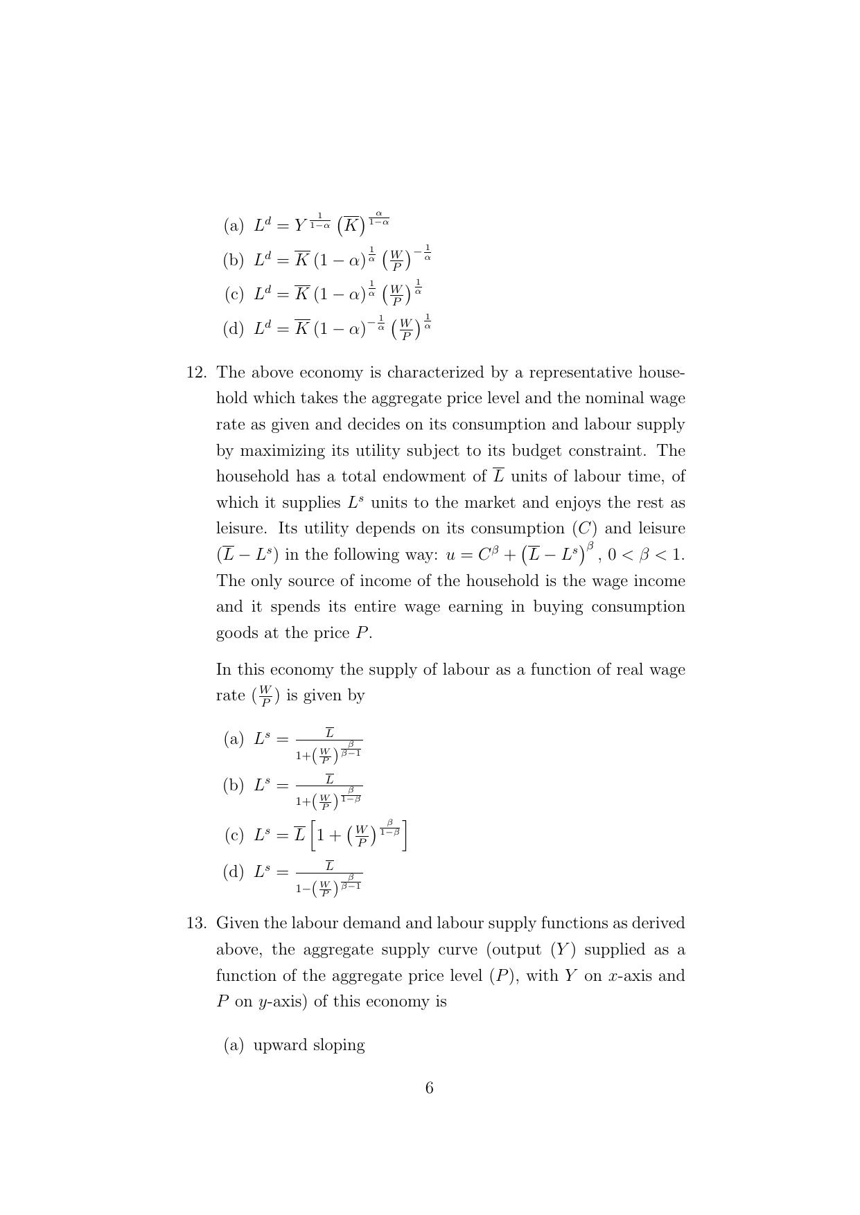 ISI Admission Test M.S.(QE) - Quantitative Economics (PEA) 2024 Sample Paper - Page 6