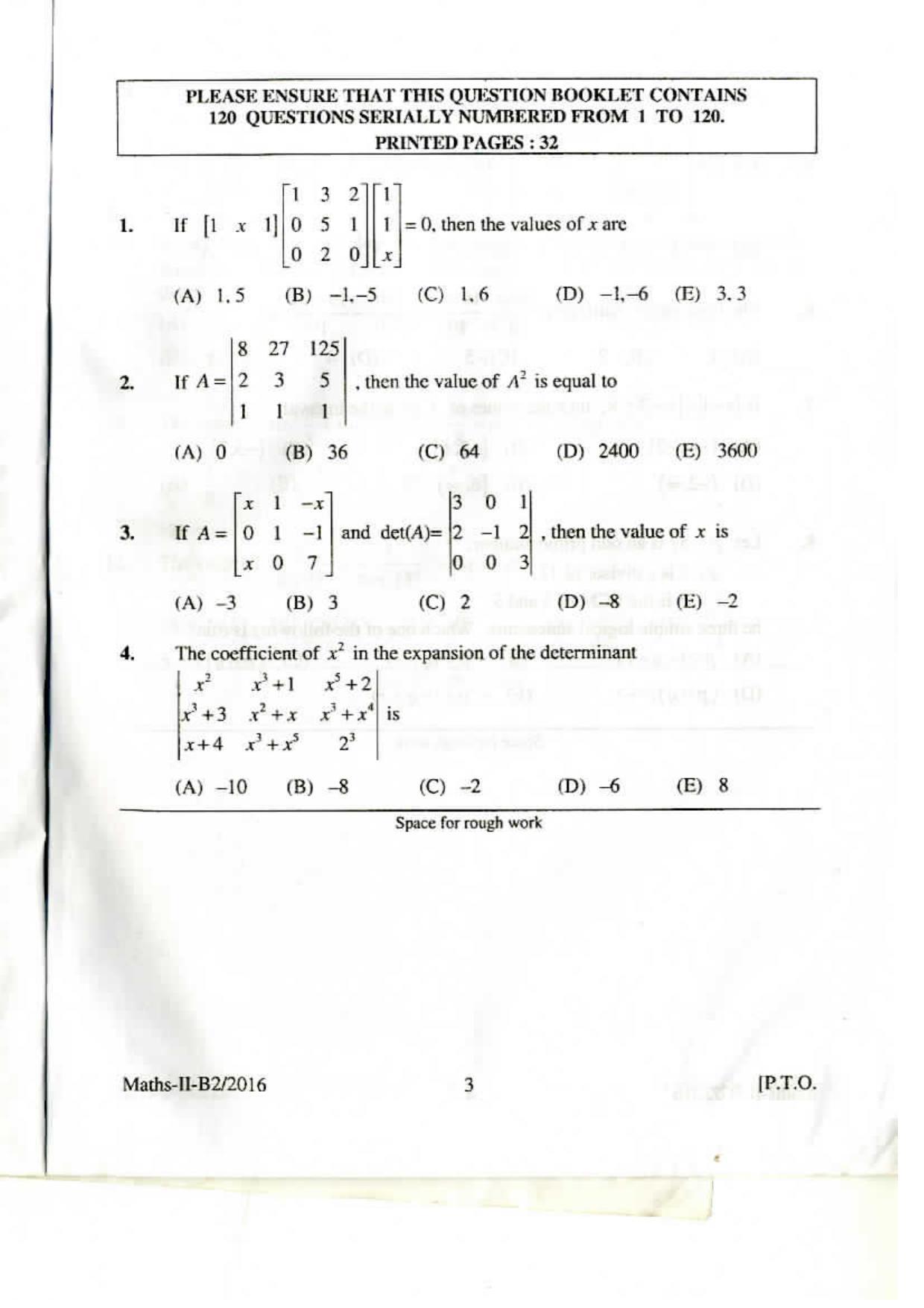 KEAM Paper II 2016 Question Paper - Page 2